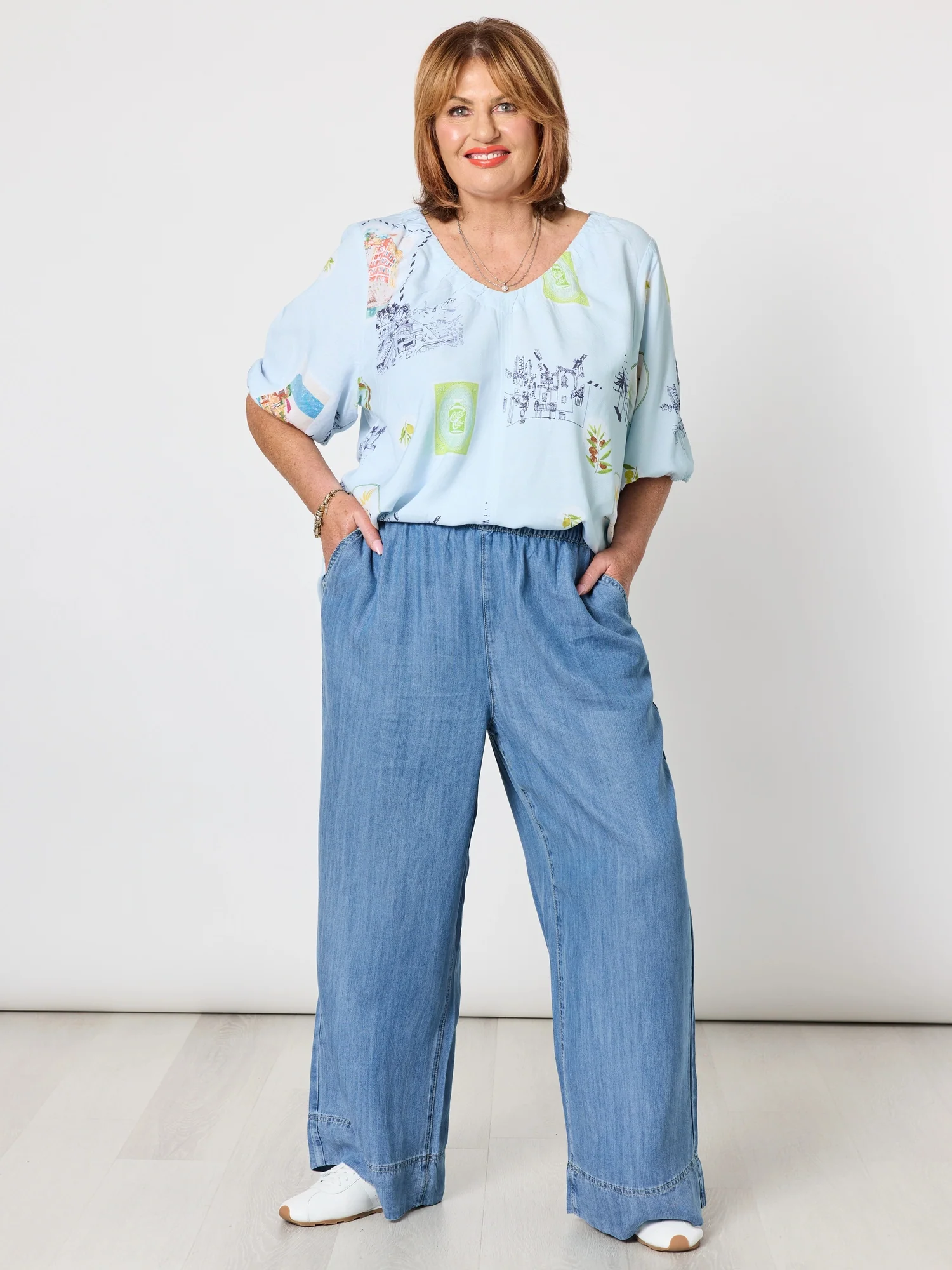 Sandie Wide Leg Pant - Denim