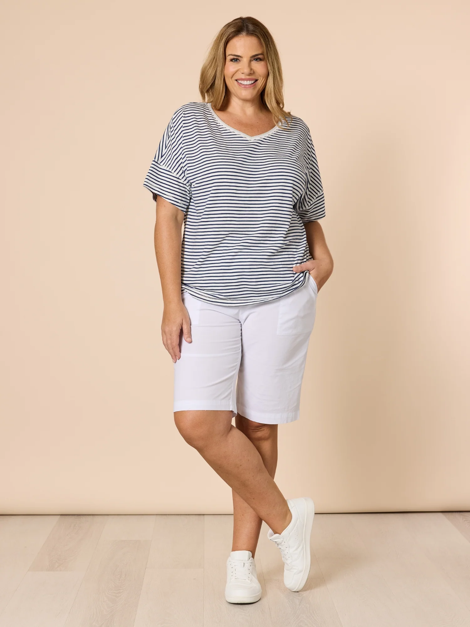 Santorini Cotton Pull On Short - White