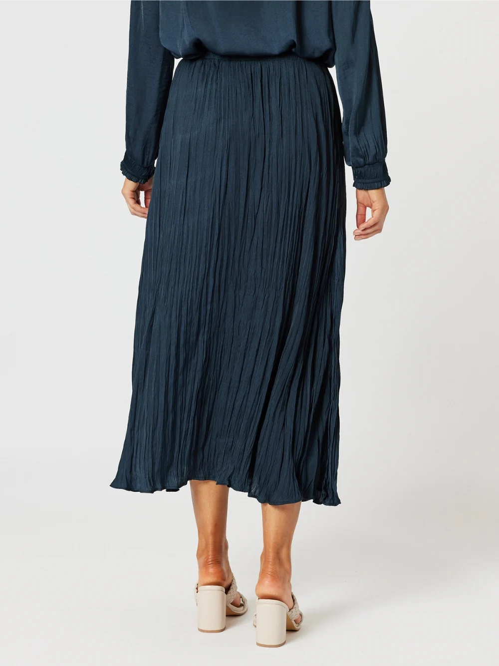 Luxe Crushed Skirt - Midnight