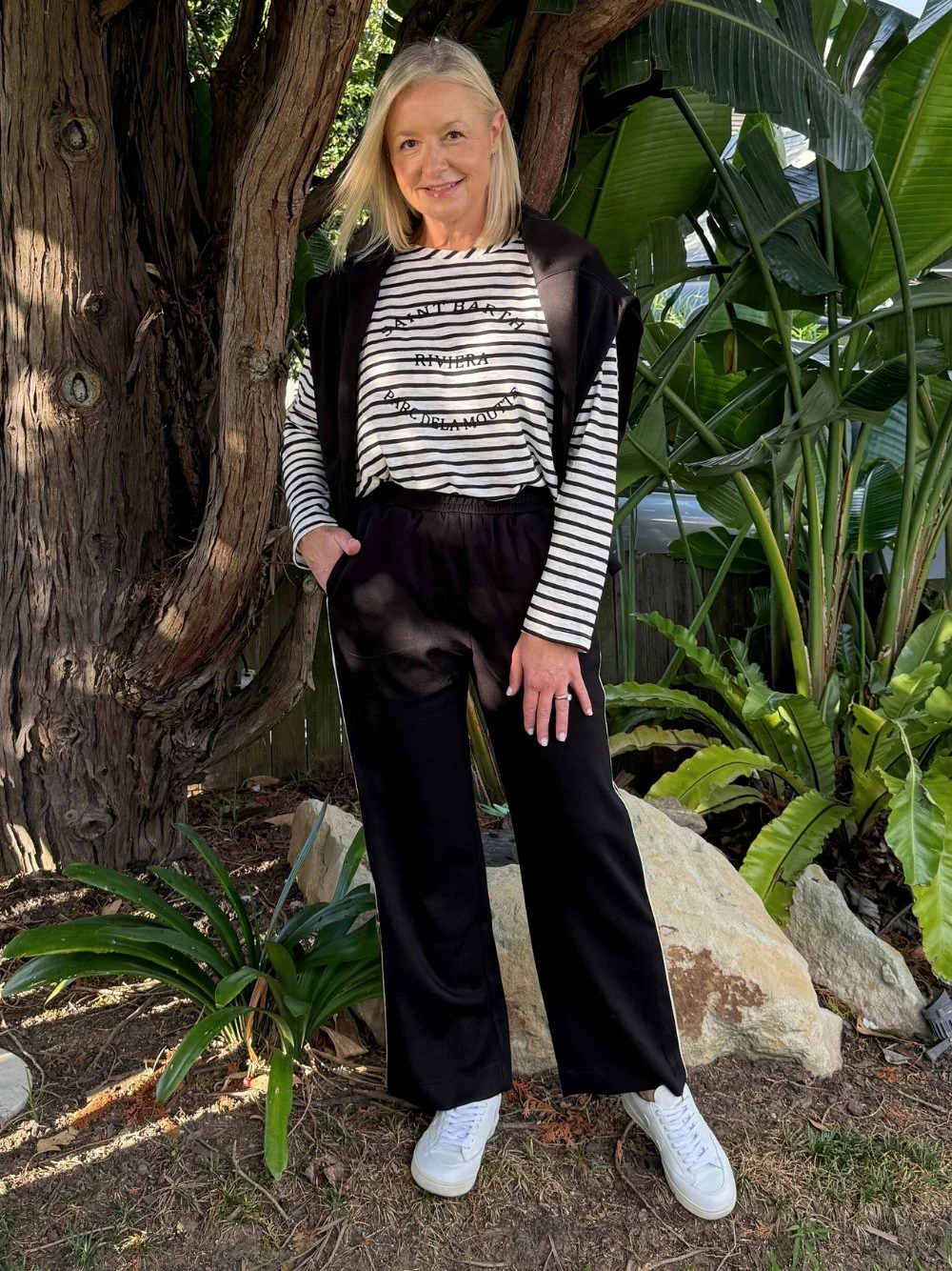 Urban Stripe Pant - Black