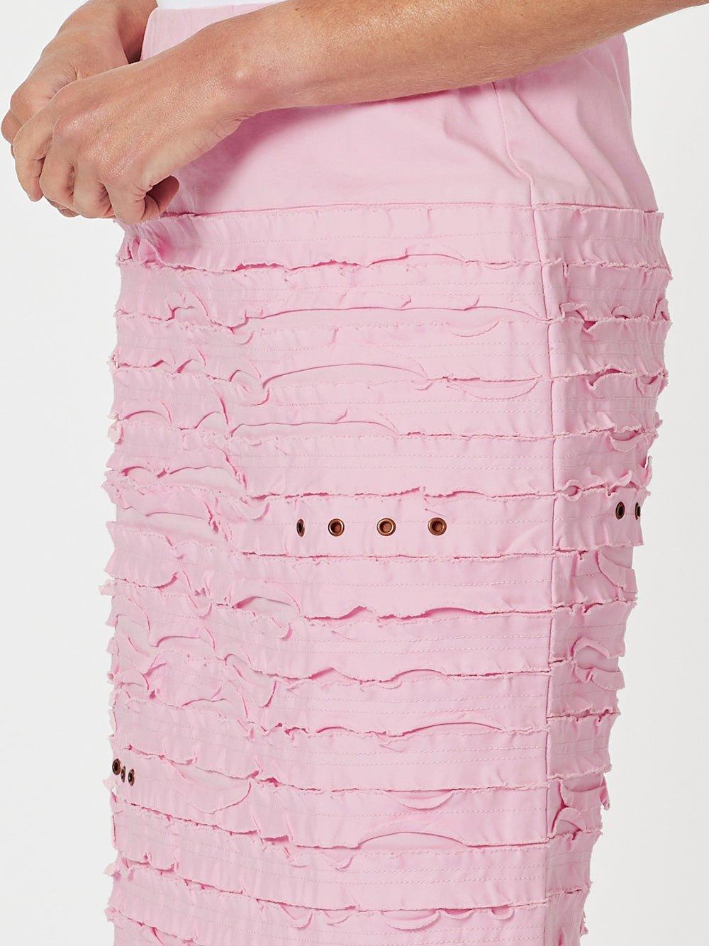 Charlie Stitched Detail Skirt - Pink