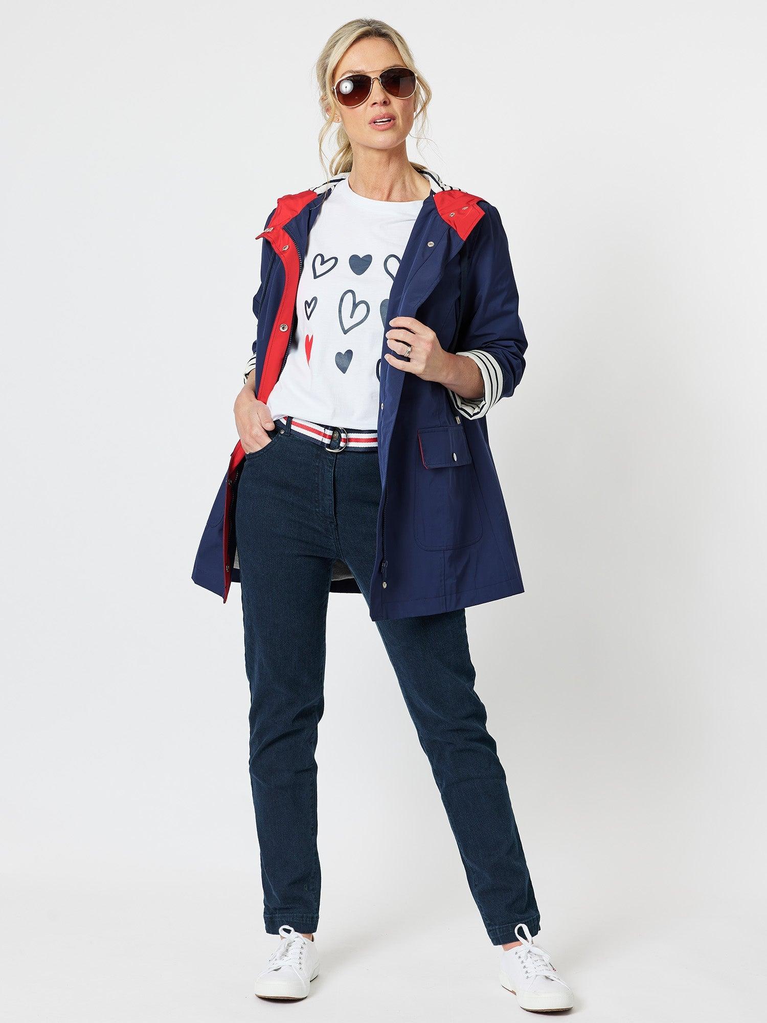 Multi Stripe Web Belt - Navy