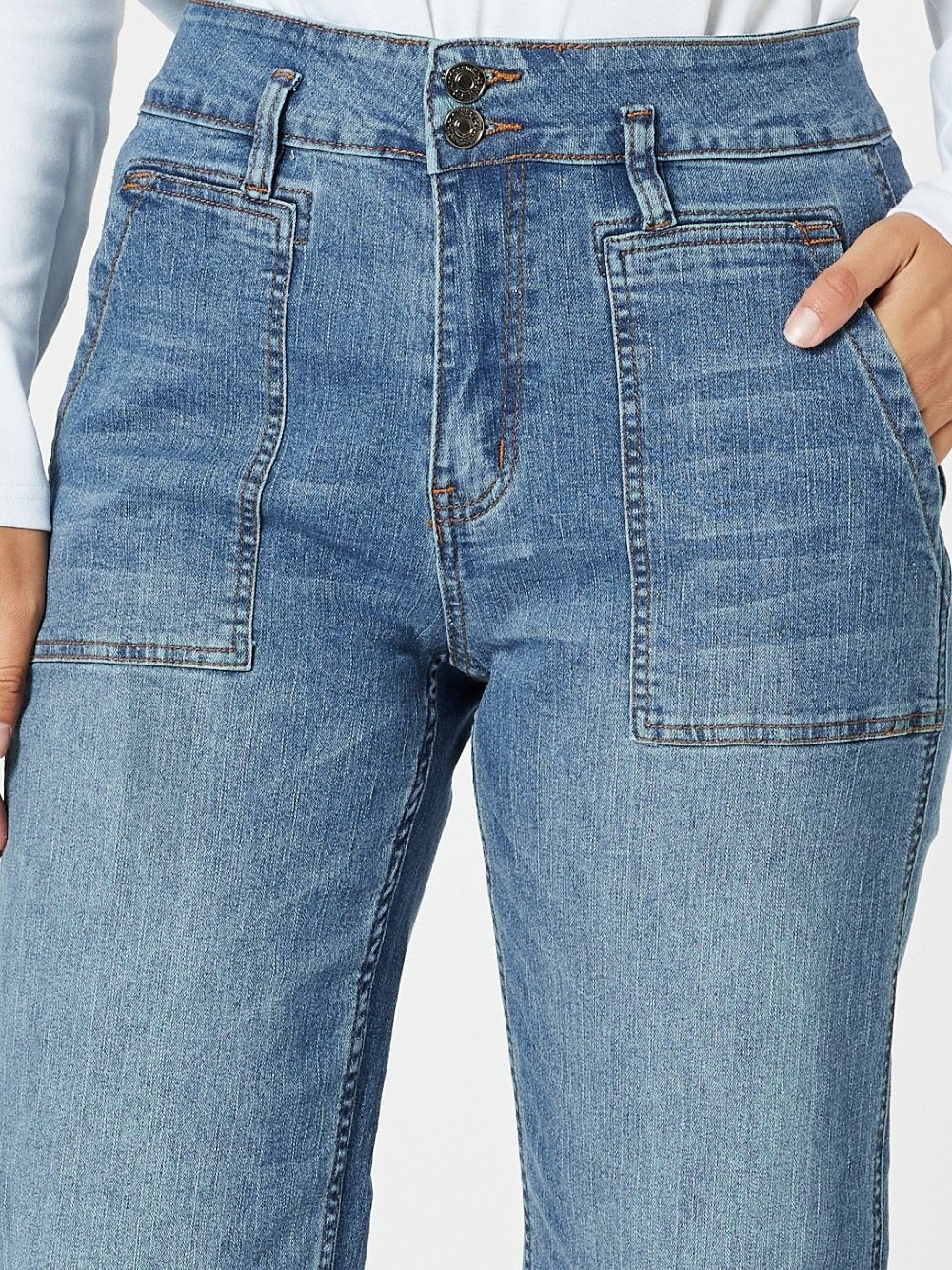 Hudson High Rise Wide Leg Jean - Denim