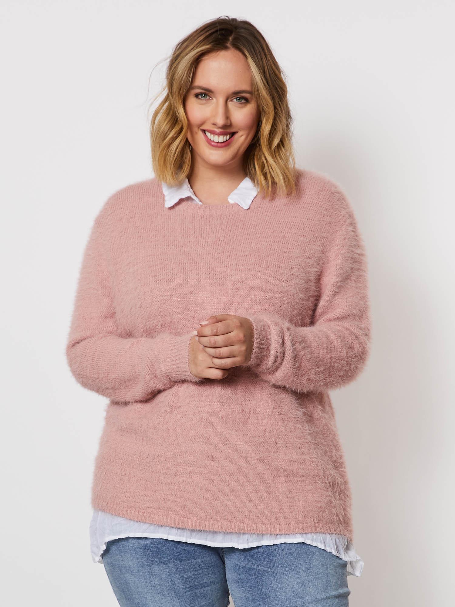 Fluffy Knit Jumper - Rose