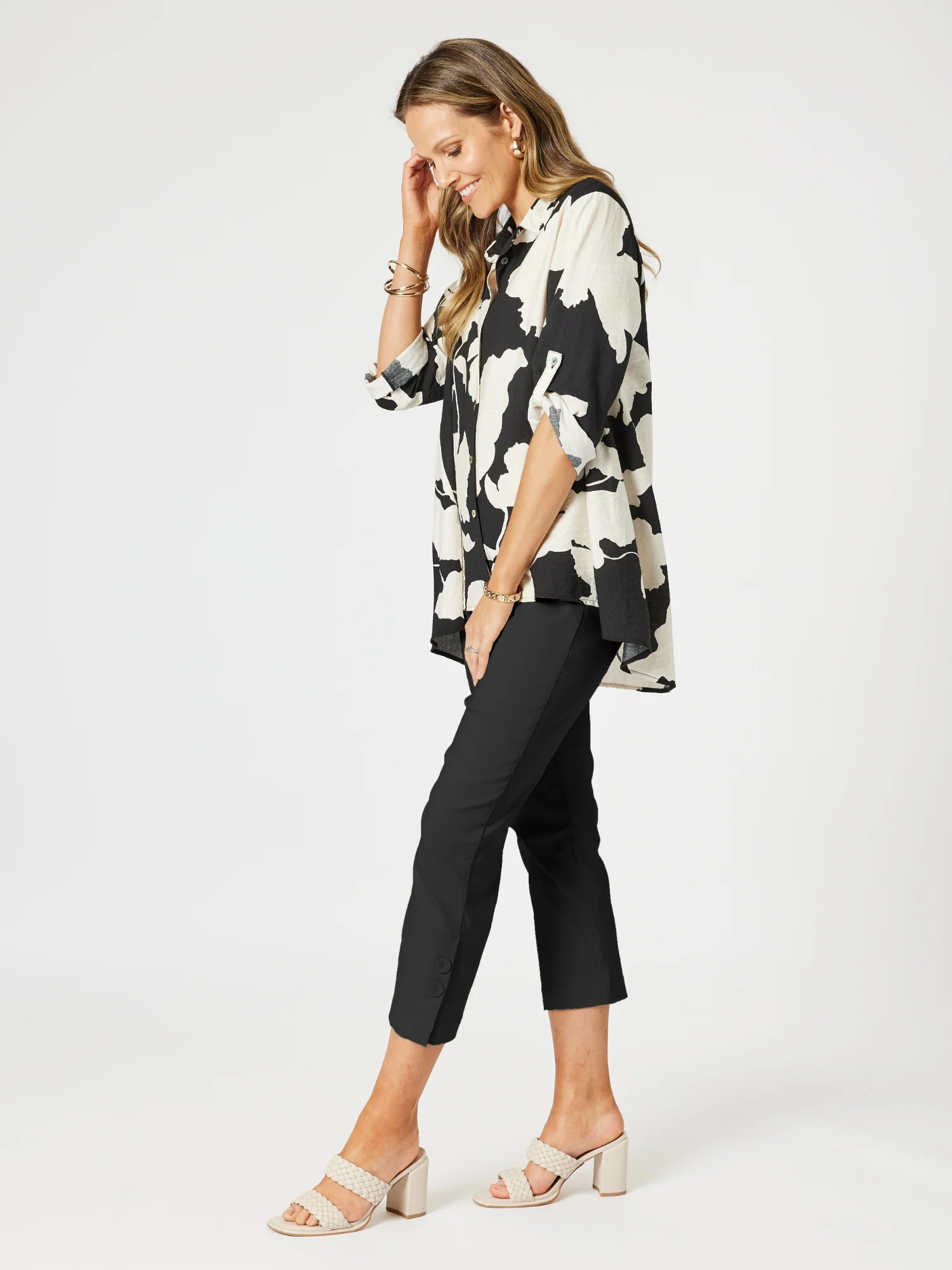 Luzia Twin Button Pant - Black