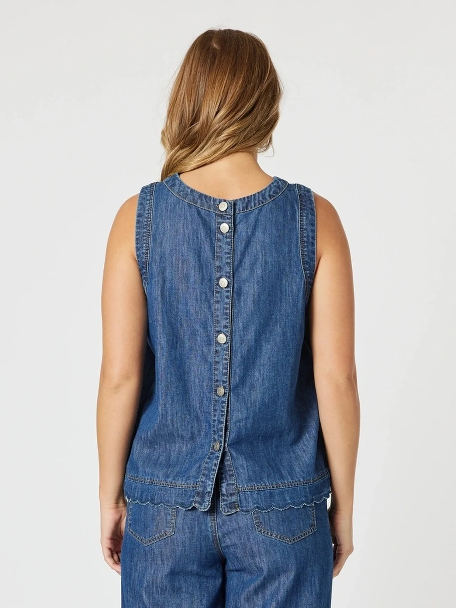 Charli Reversible Button Up Denim Top - Denim