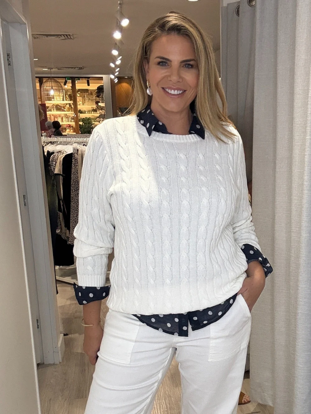 Kala Cable Knit Jumper - Ivory