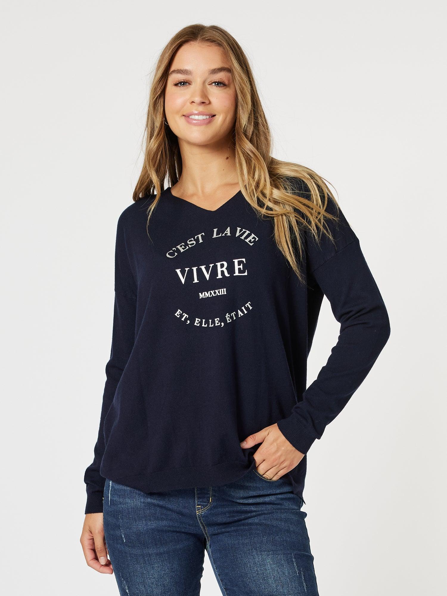 C'est La Vie Knit - Navy