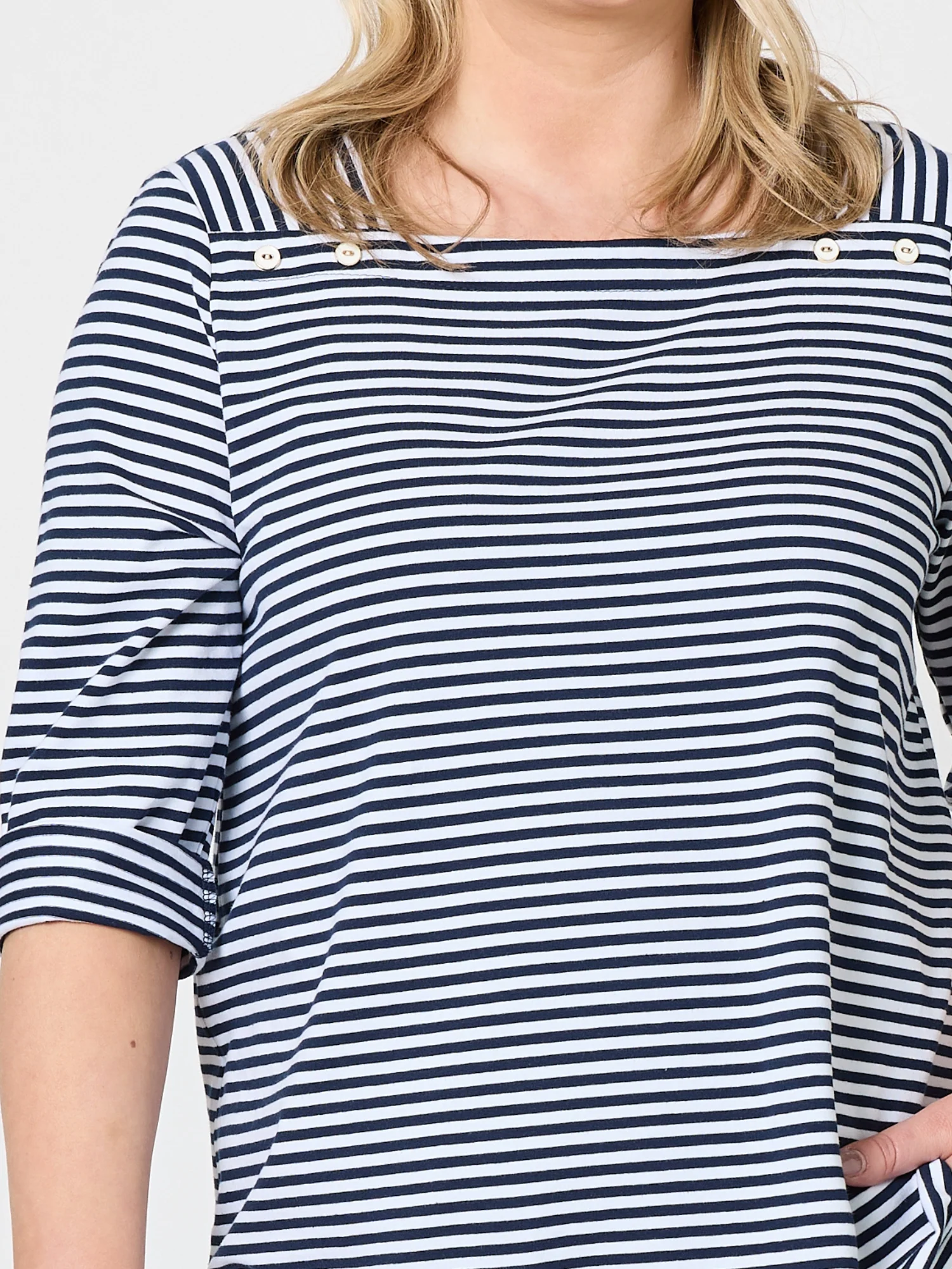 New Mariner Stripe Tee - Navy/White