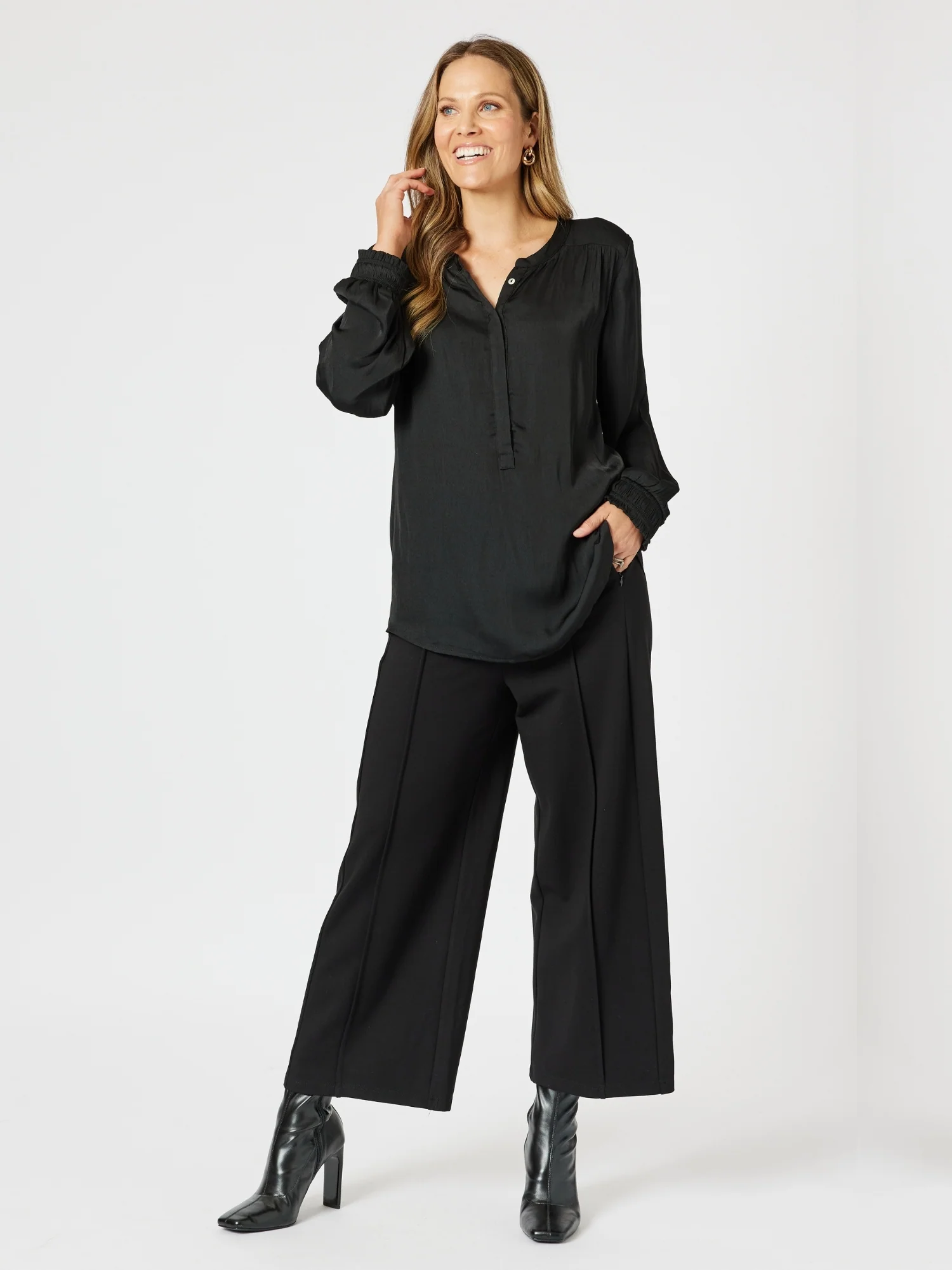 Miranda Wide Leg Pant - Black
