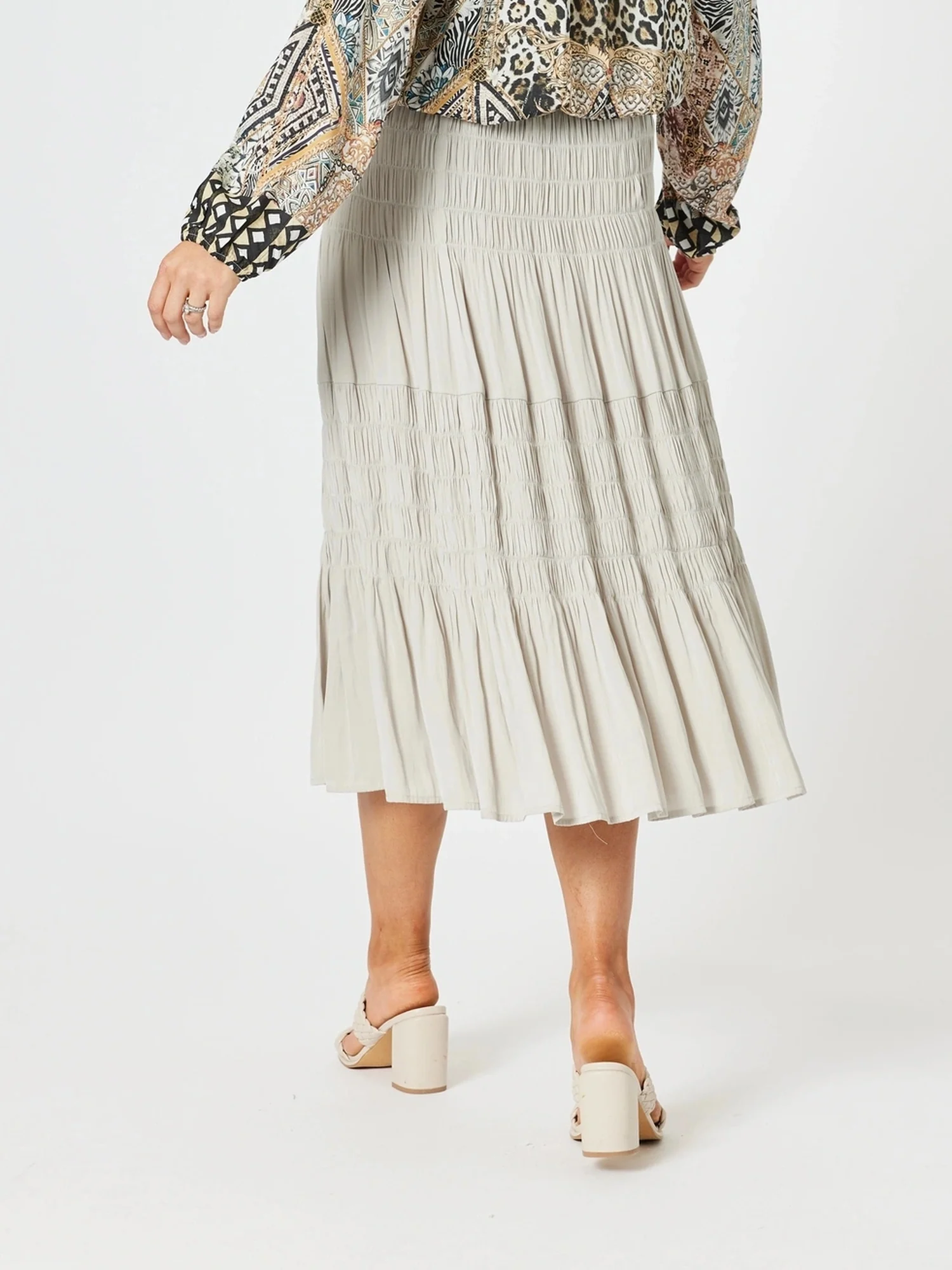 Lux Ruche Skirt - Champagne