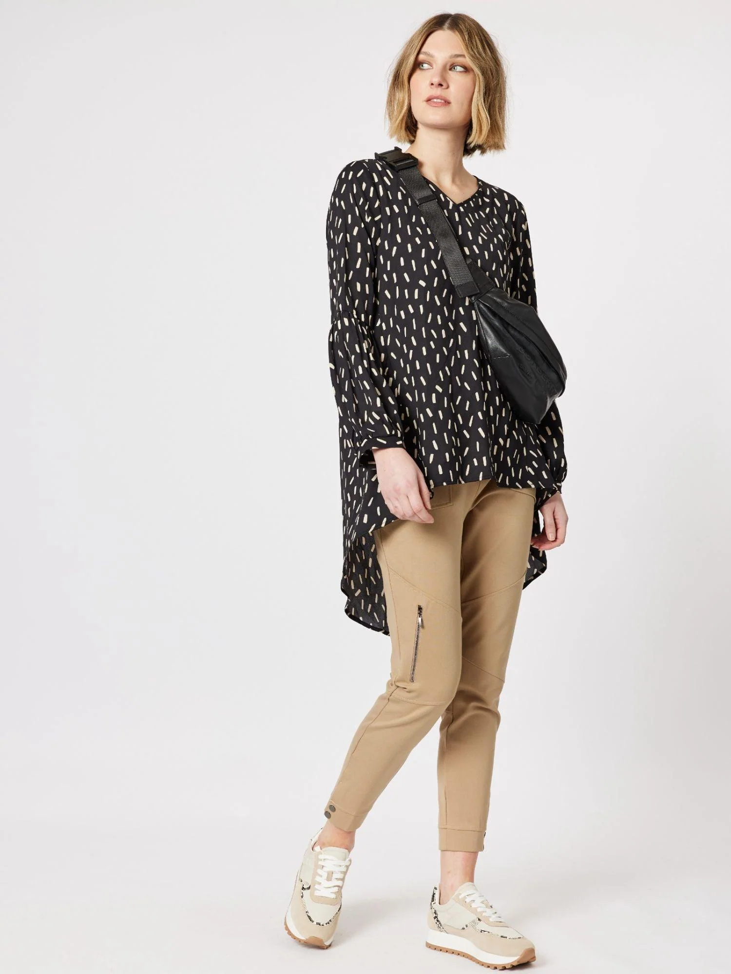 Kimmy Print Top - Black