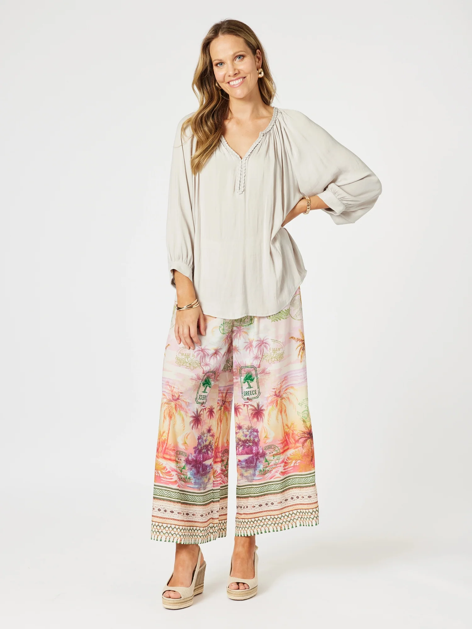 Lux Plait Top - Champagne