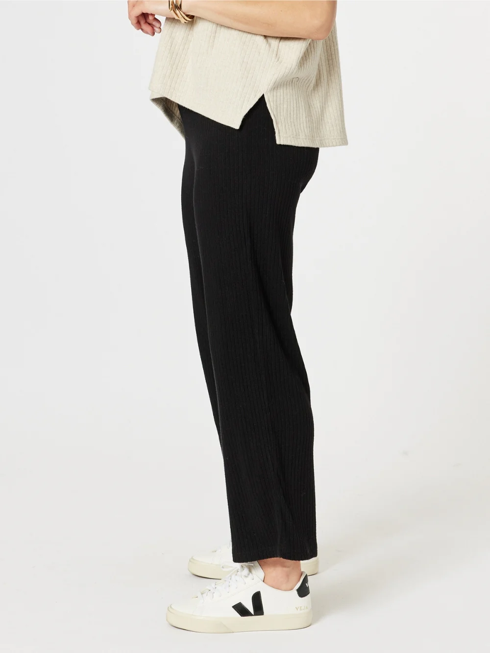 Ribbed Lounge Pant - Black