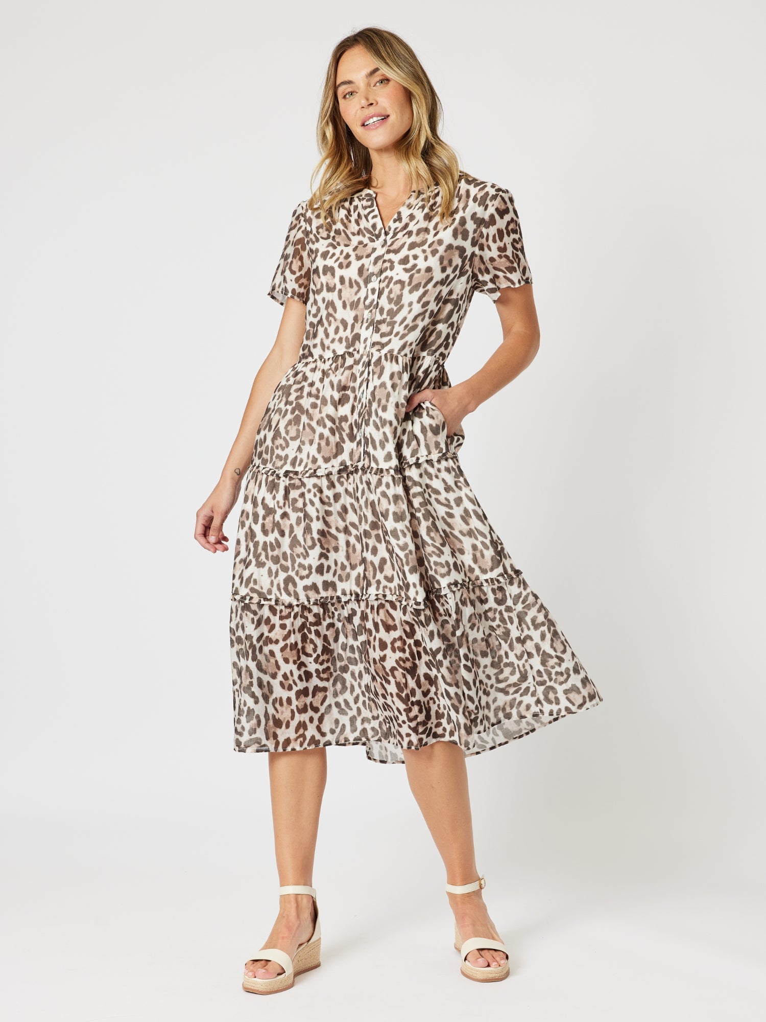 On Safari Printed Dress - Natural Multi