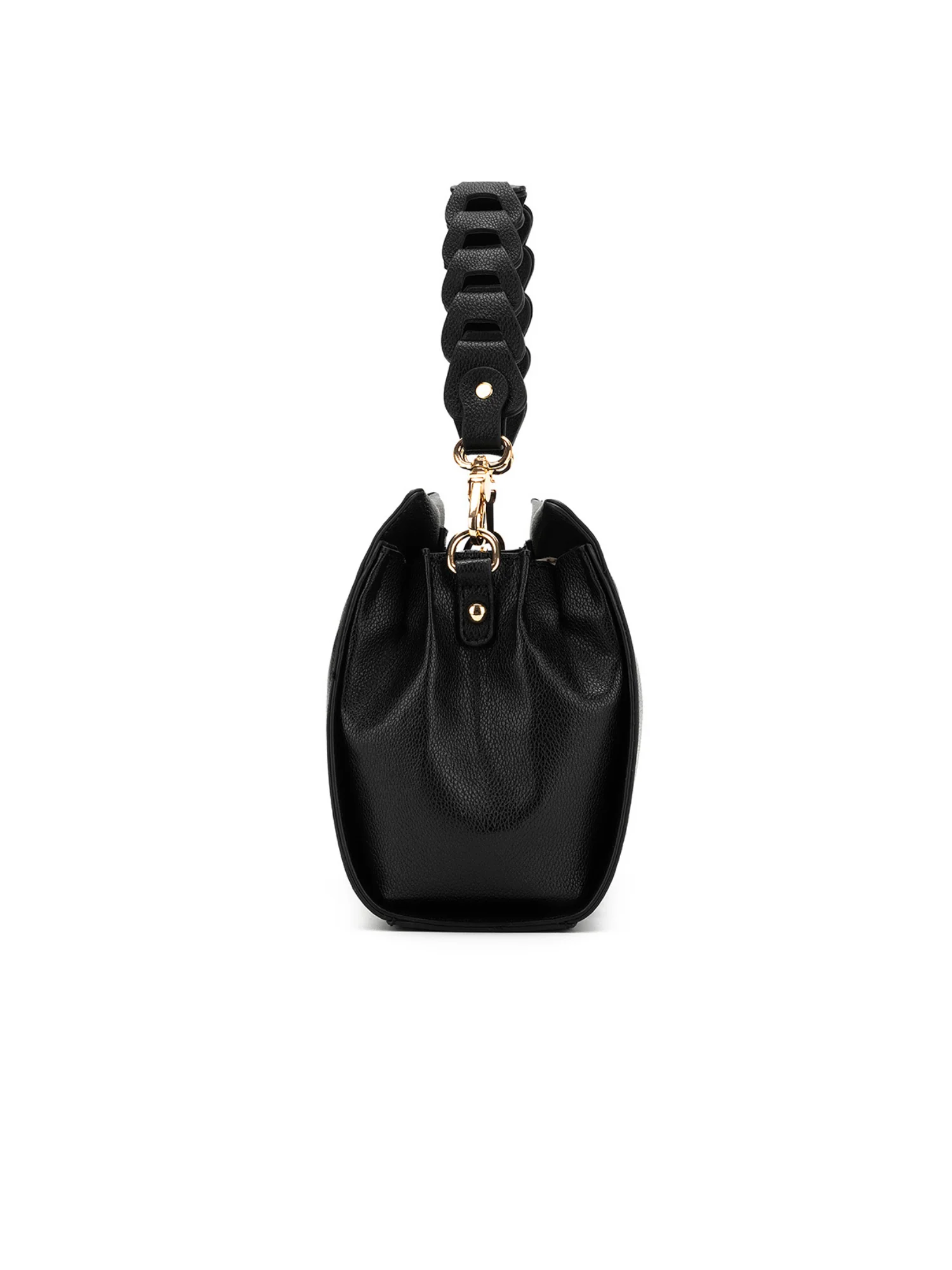 Lua Plait 3 Compartment Handbag - Black