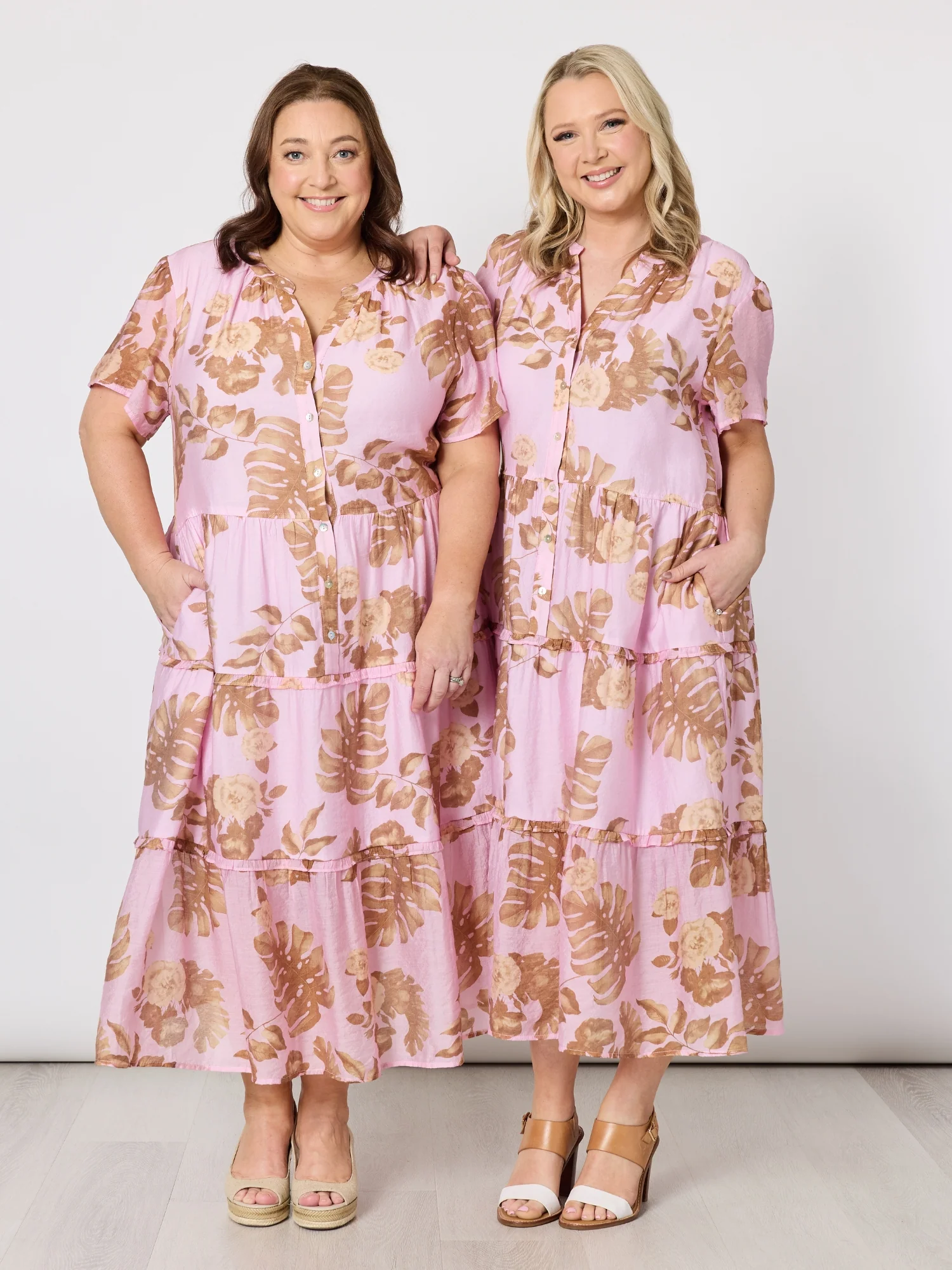 Haiti Floral Print Dress - Pink/Natural