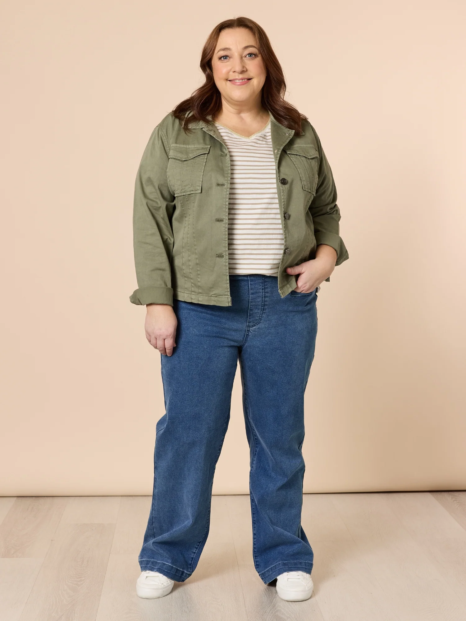 Retro Denim Jacket - Washed Khaki