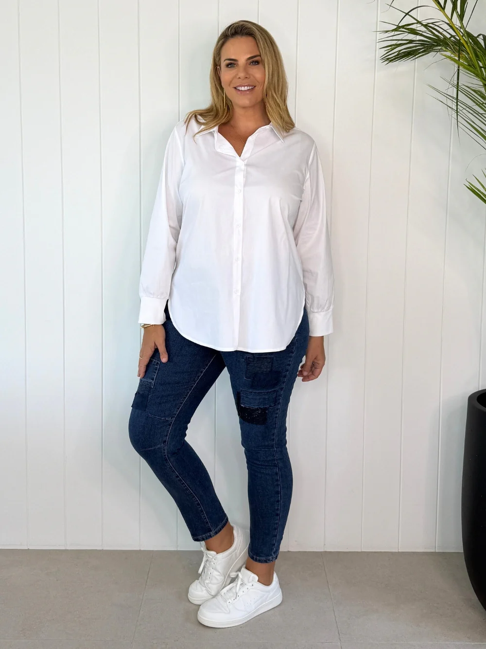 All That Jazz Applique Jean - Dark Denim