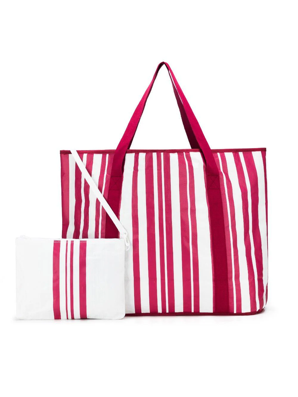 Sabbia Beach Bag Large - Pink Stripe