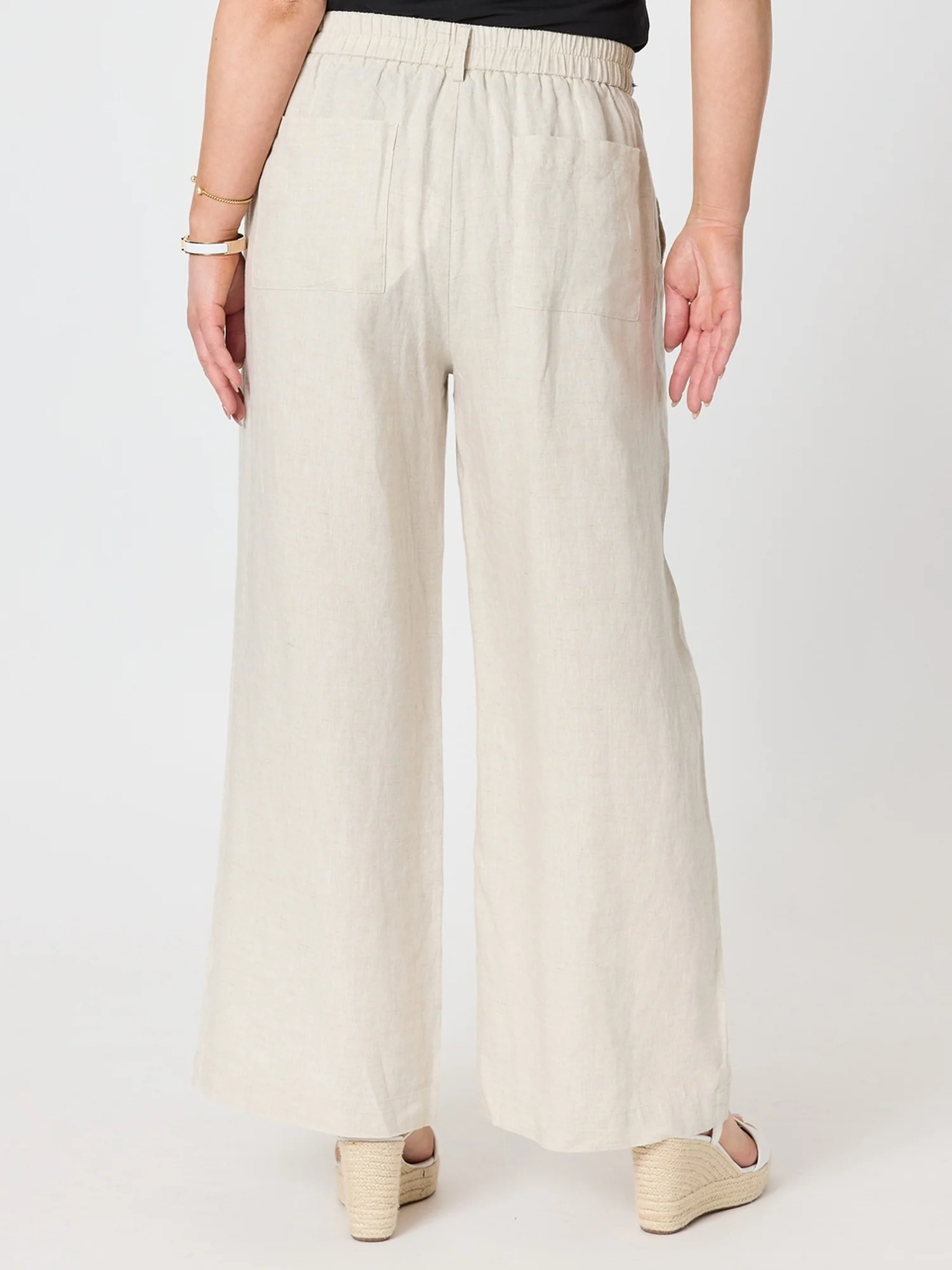 Lino Wide Leg Pant - Natural