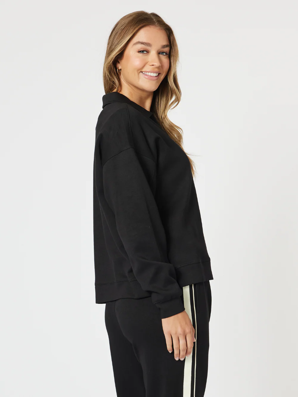 Urban V Neck Sweatshirt - Black