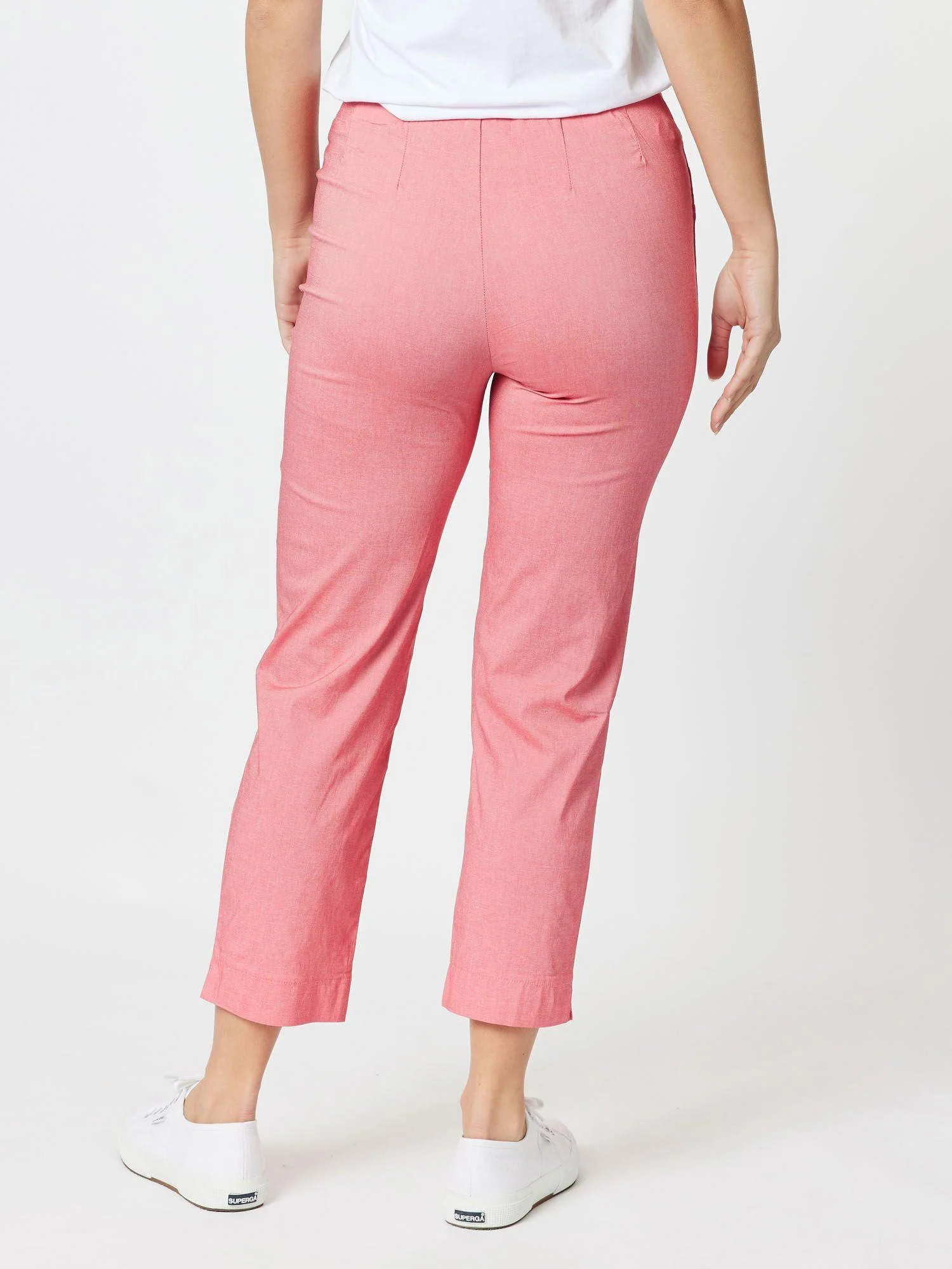 Stretch Marled Bengaline Cropped Pant - Melon