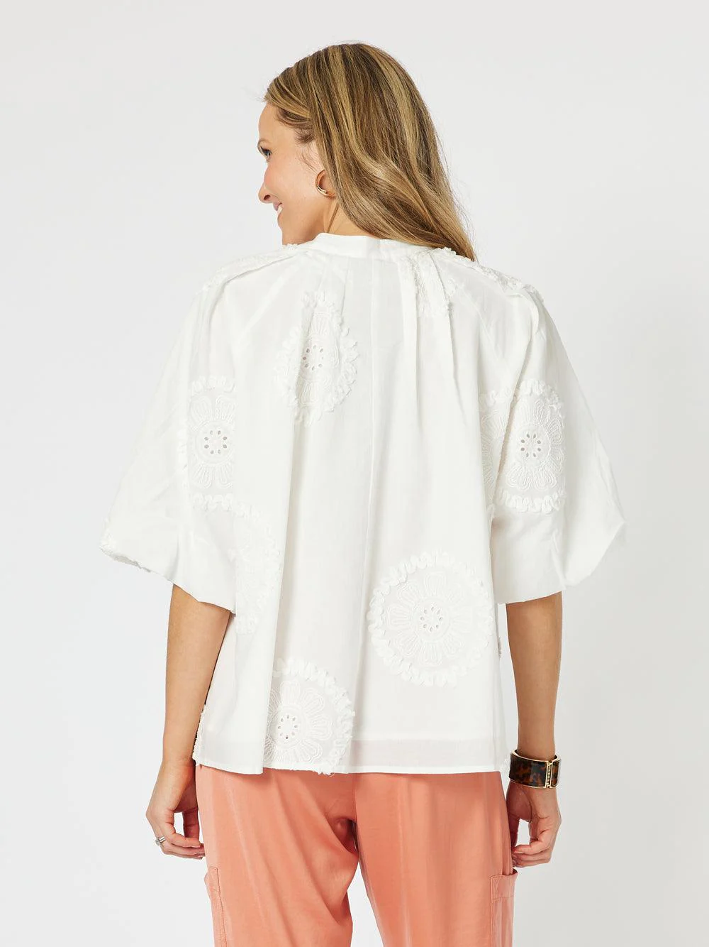 Emanuella Embroidered Jacket - White