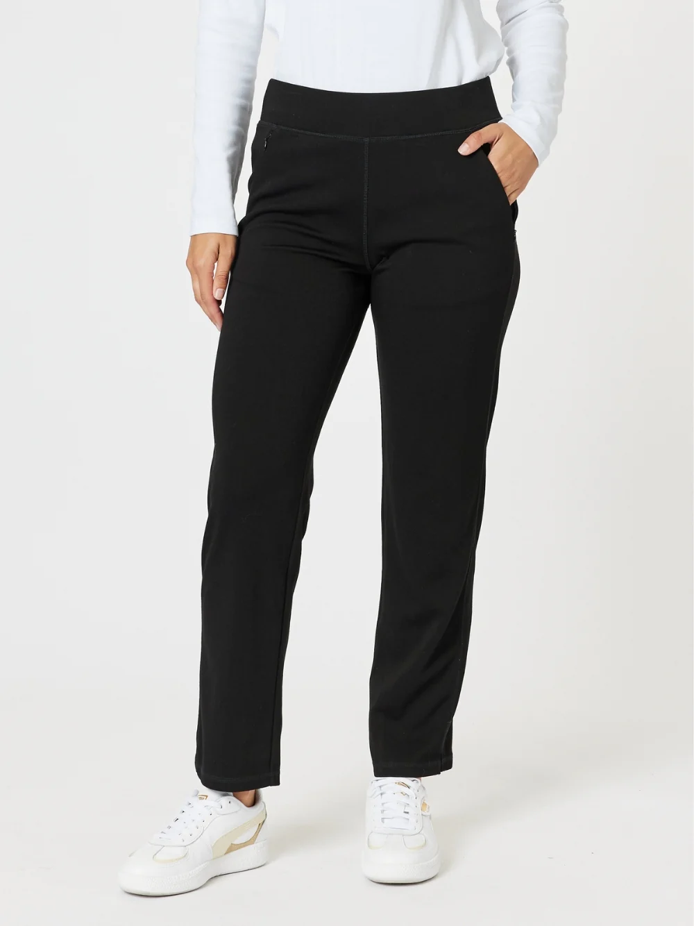 Sport Straight Leg Ponte Pant - Black