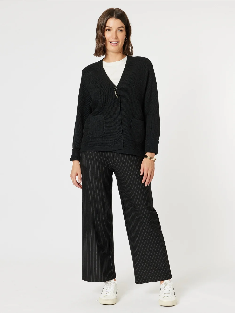 Highland Rib Cardigan - Black