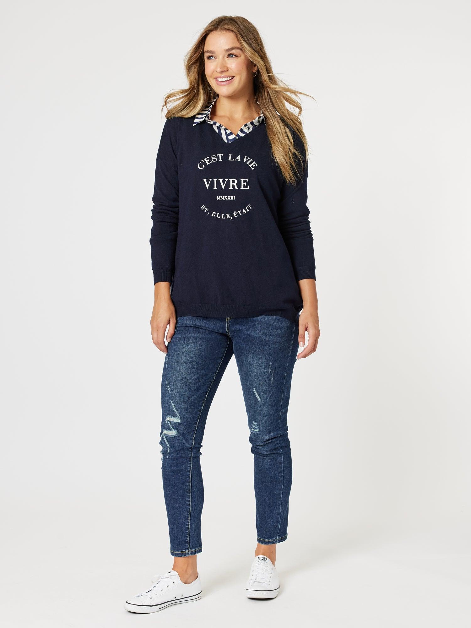 C'est La Vie Knit - Navy
