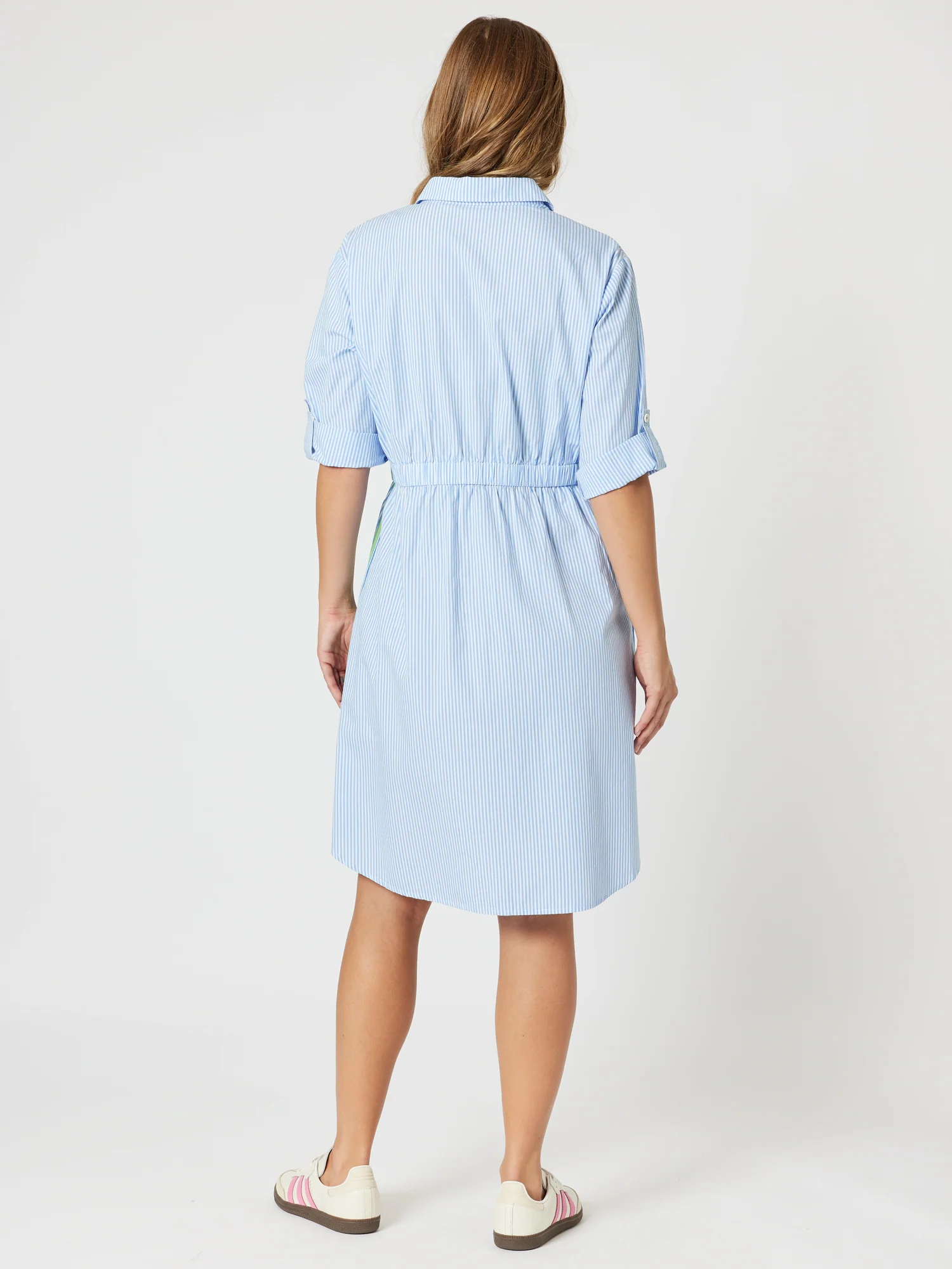Skyler Stripe Shirt Dress - Blue/White