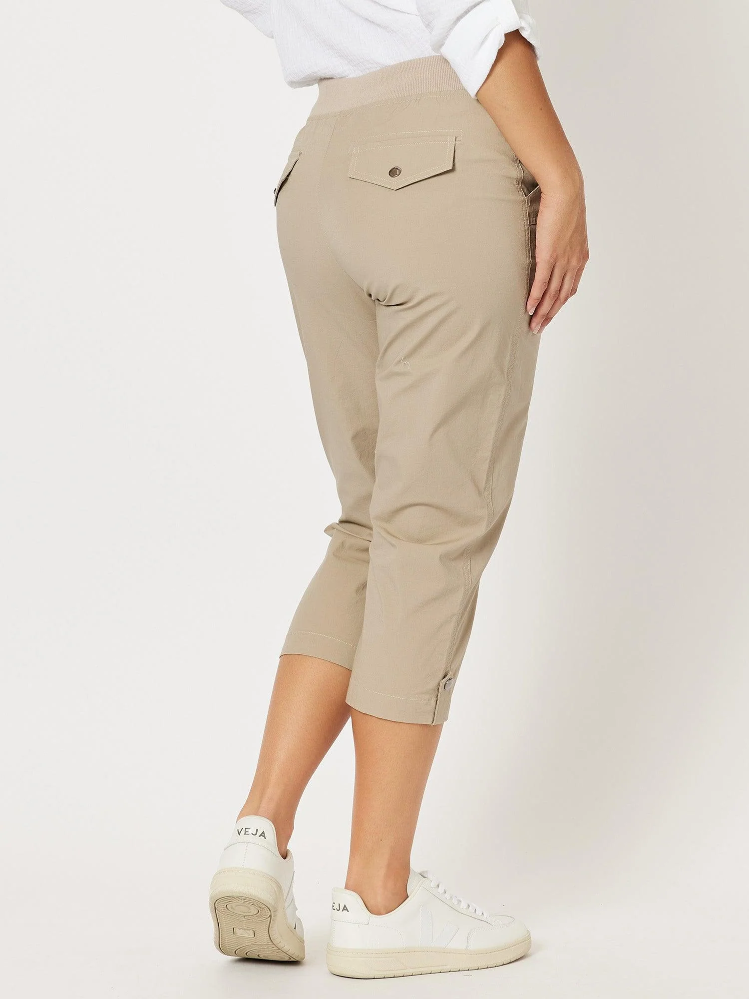 Santorini Cropped Cotton Pant - Natural