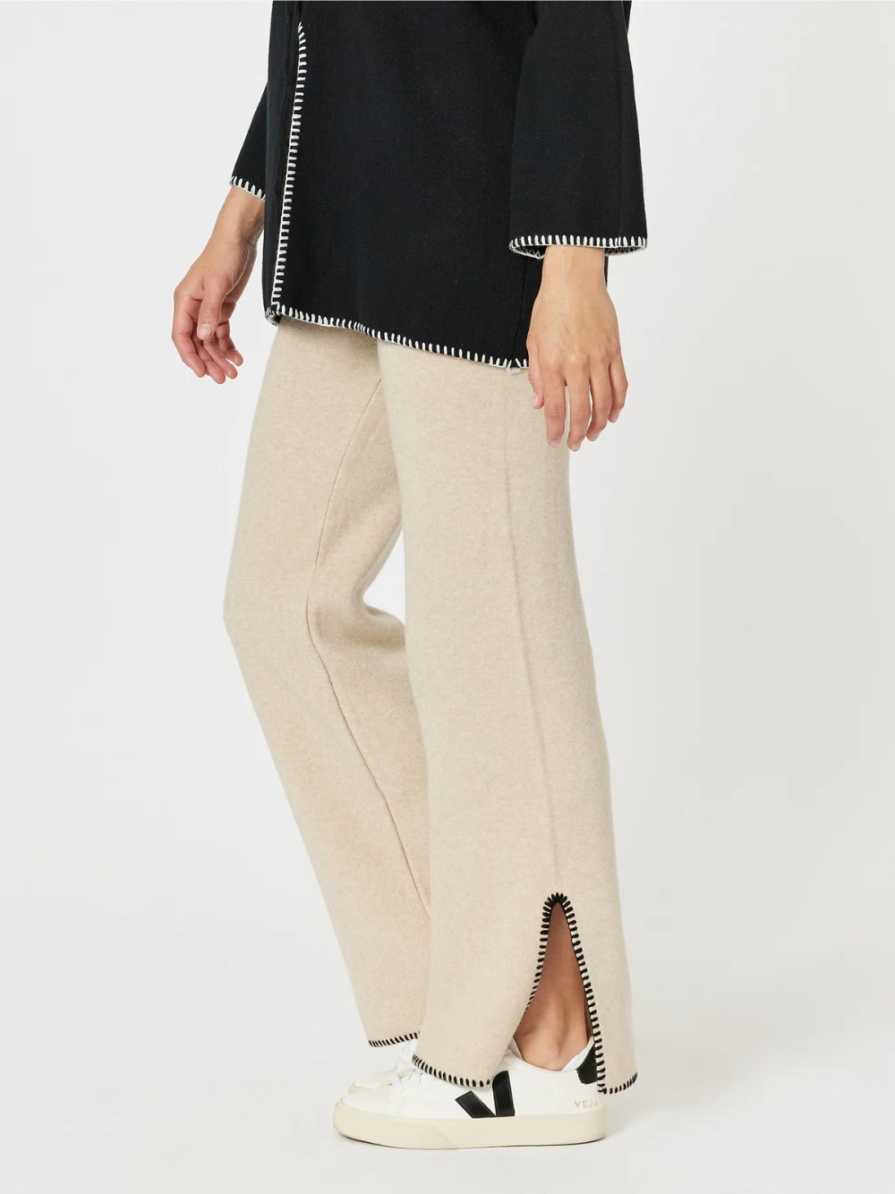 Cosy Split Hem Pant - Natural