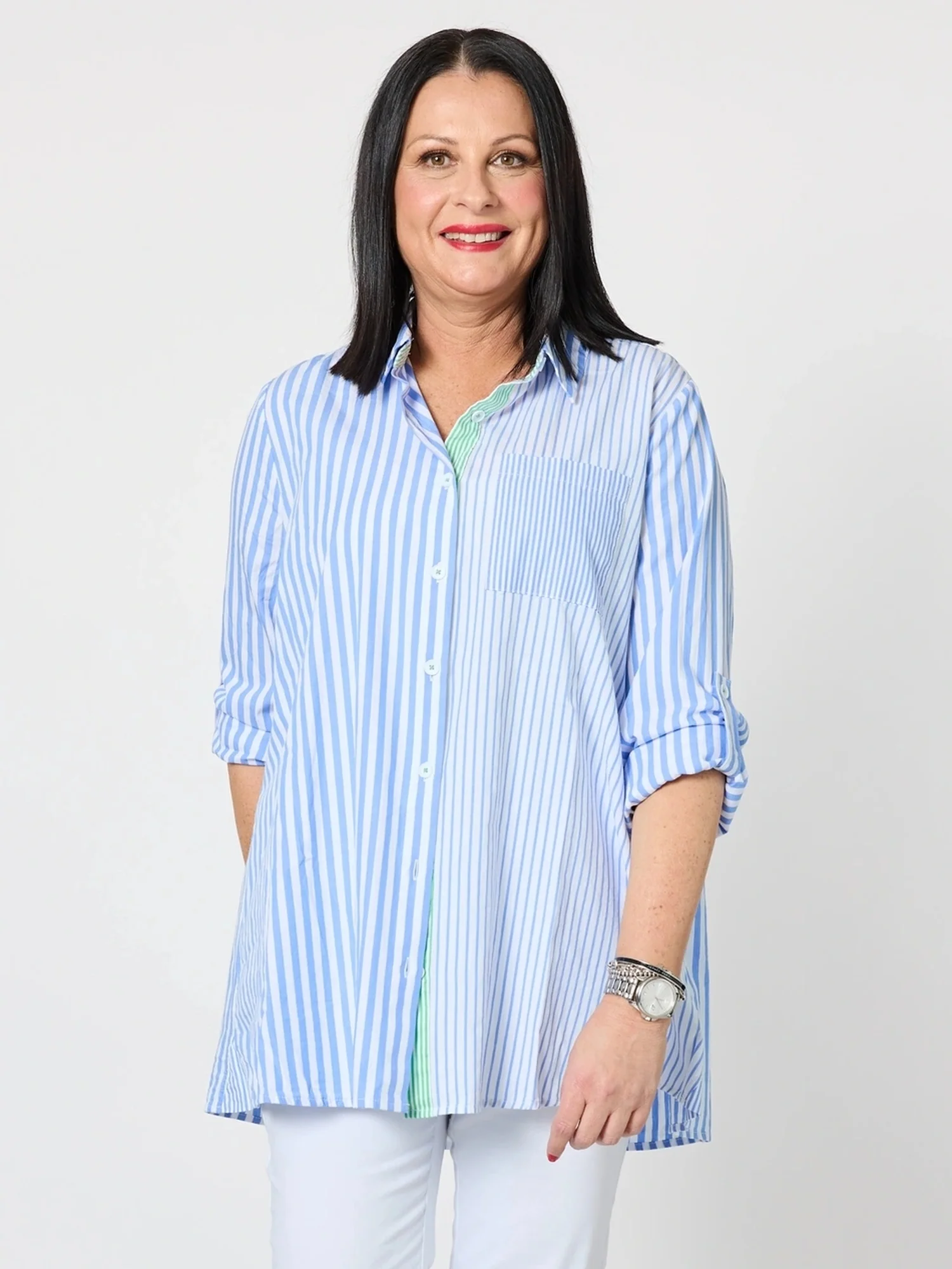 Skyler Stripe Shirt - Blue/White