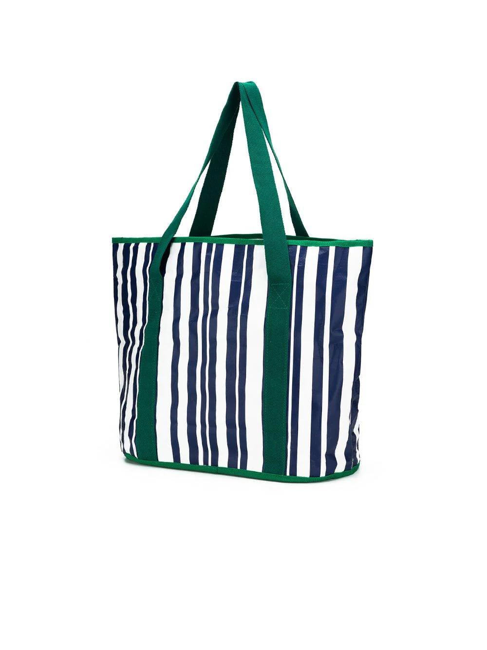 Sabbia Beach Bag Small - Green Stripe