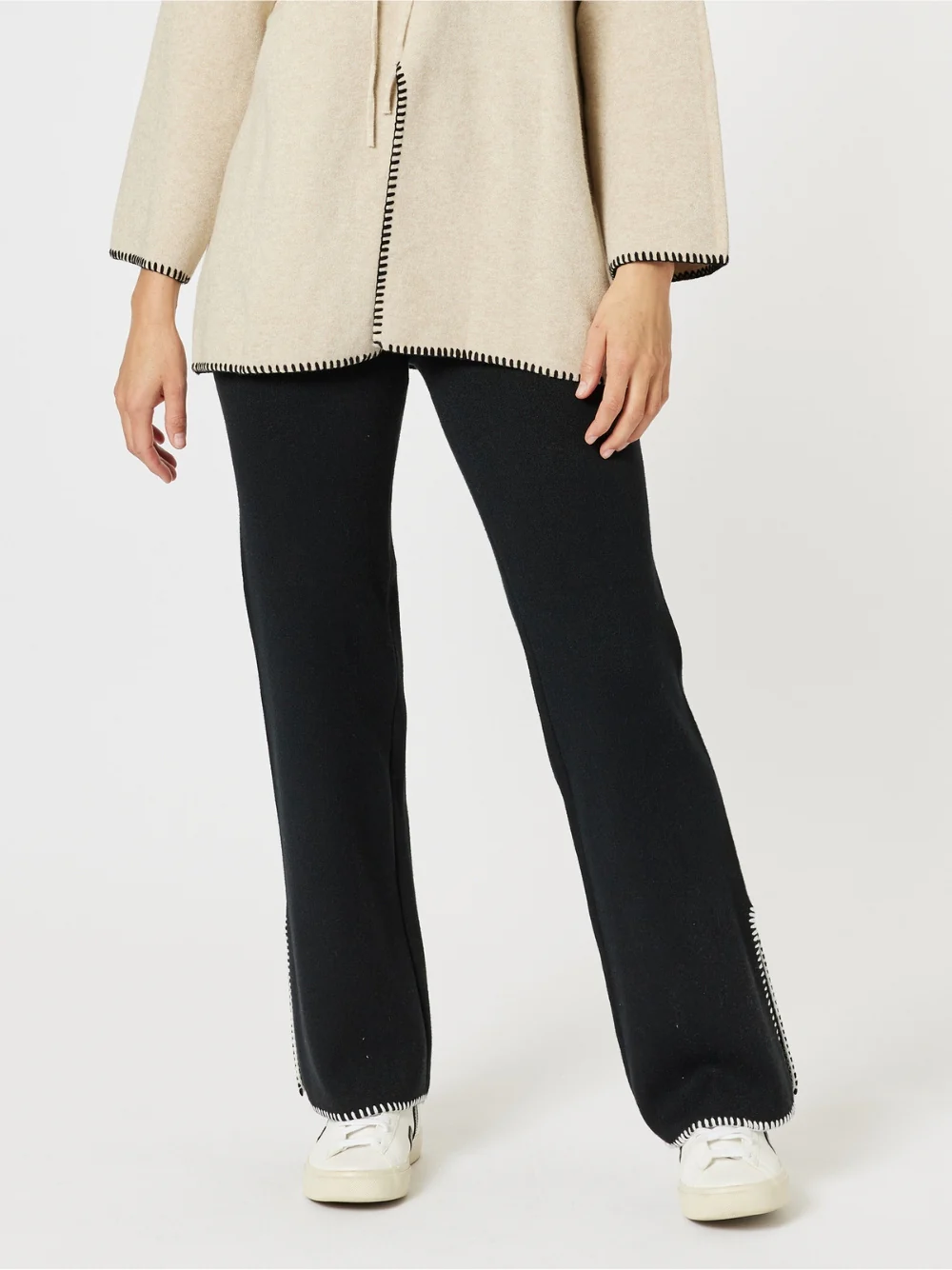 Cosy Split Hem Pant - Black