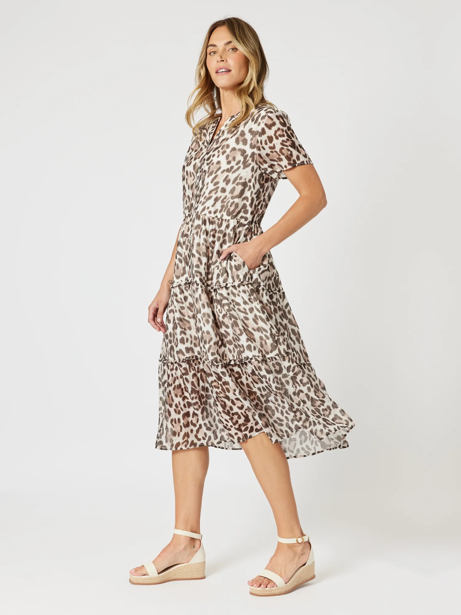 On Safari Printed Dress - Natural Multi
