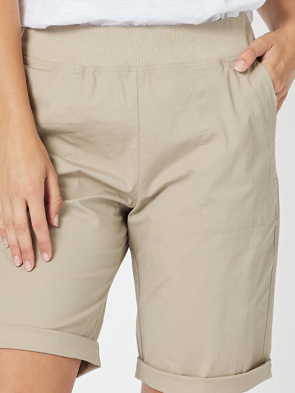 Santorini Cotton Pull On Short - Natural