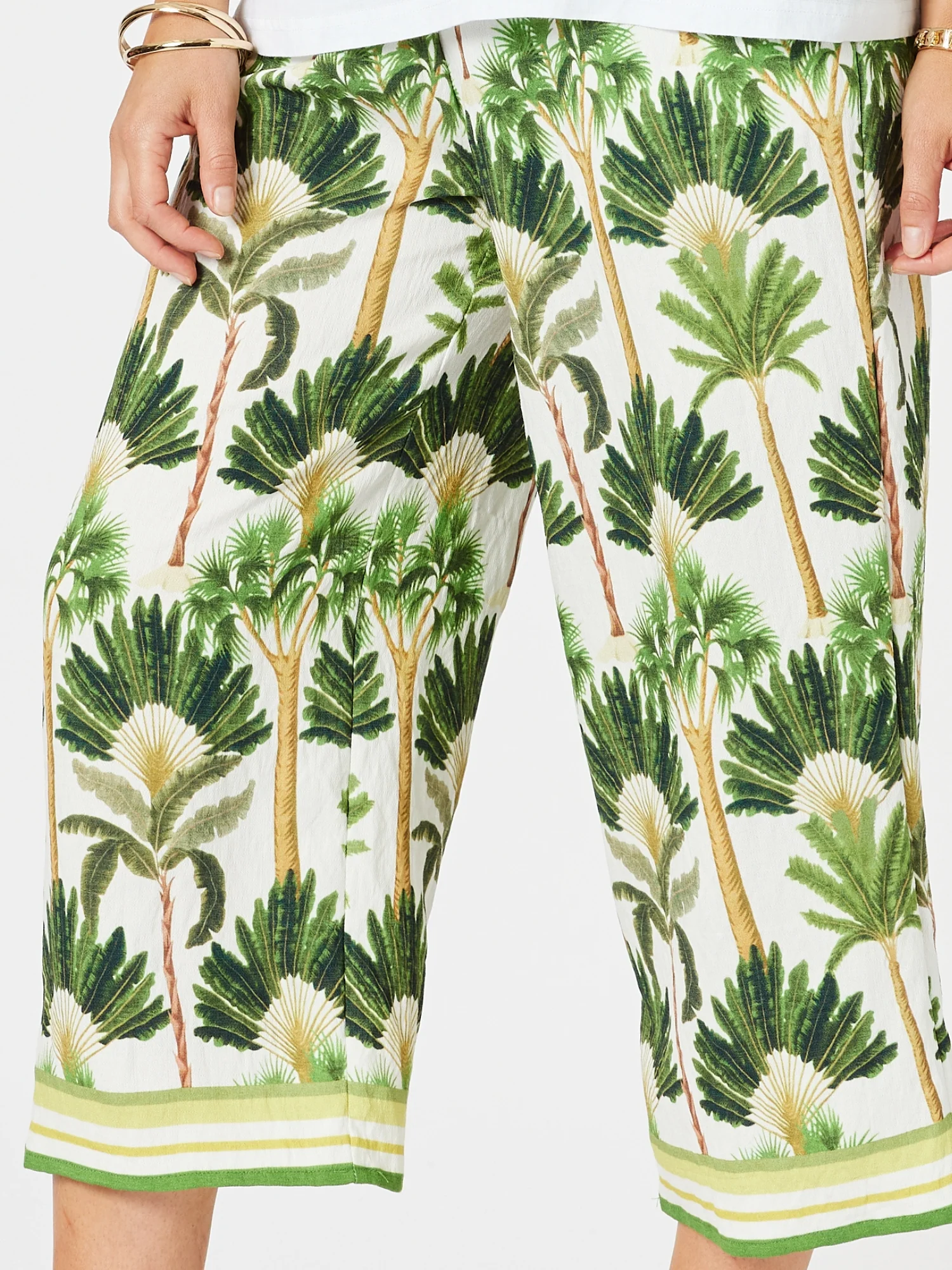 Amazon Print Wide Leg Pant - Green