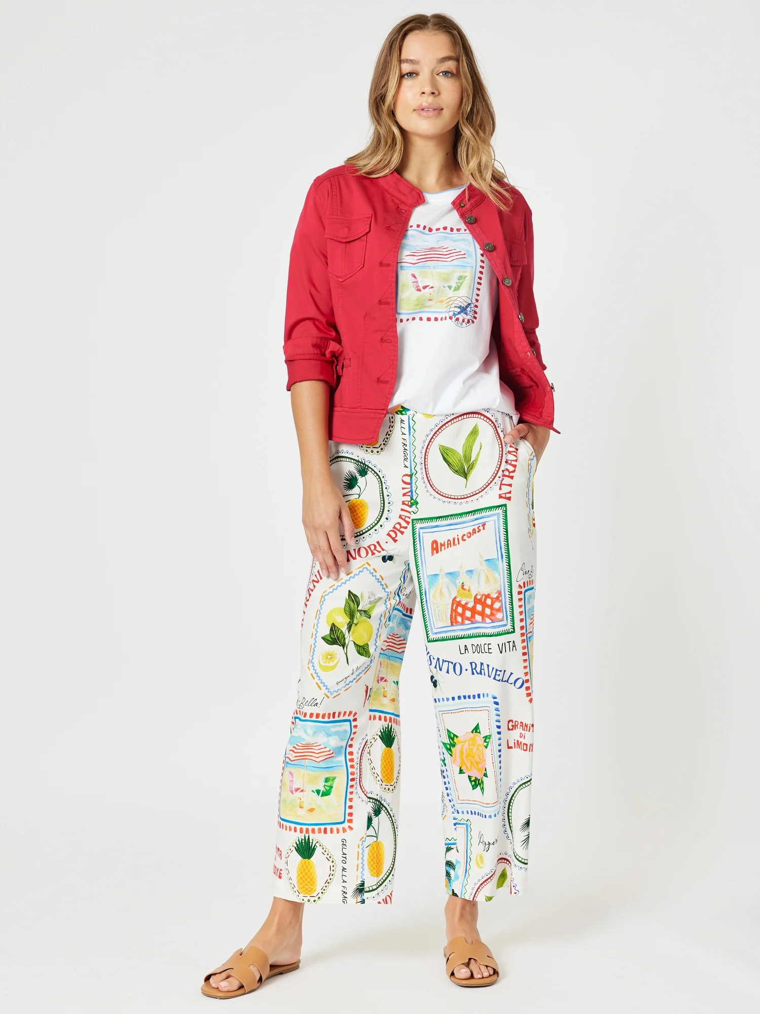 Amalfi Print Tee - White