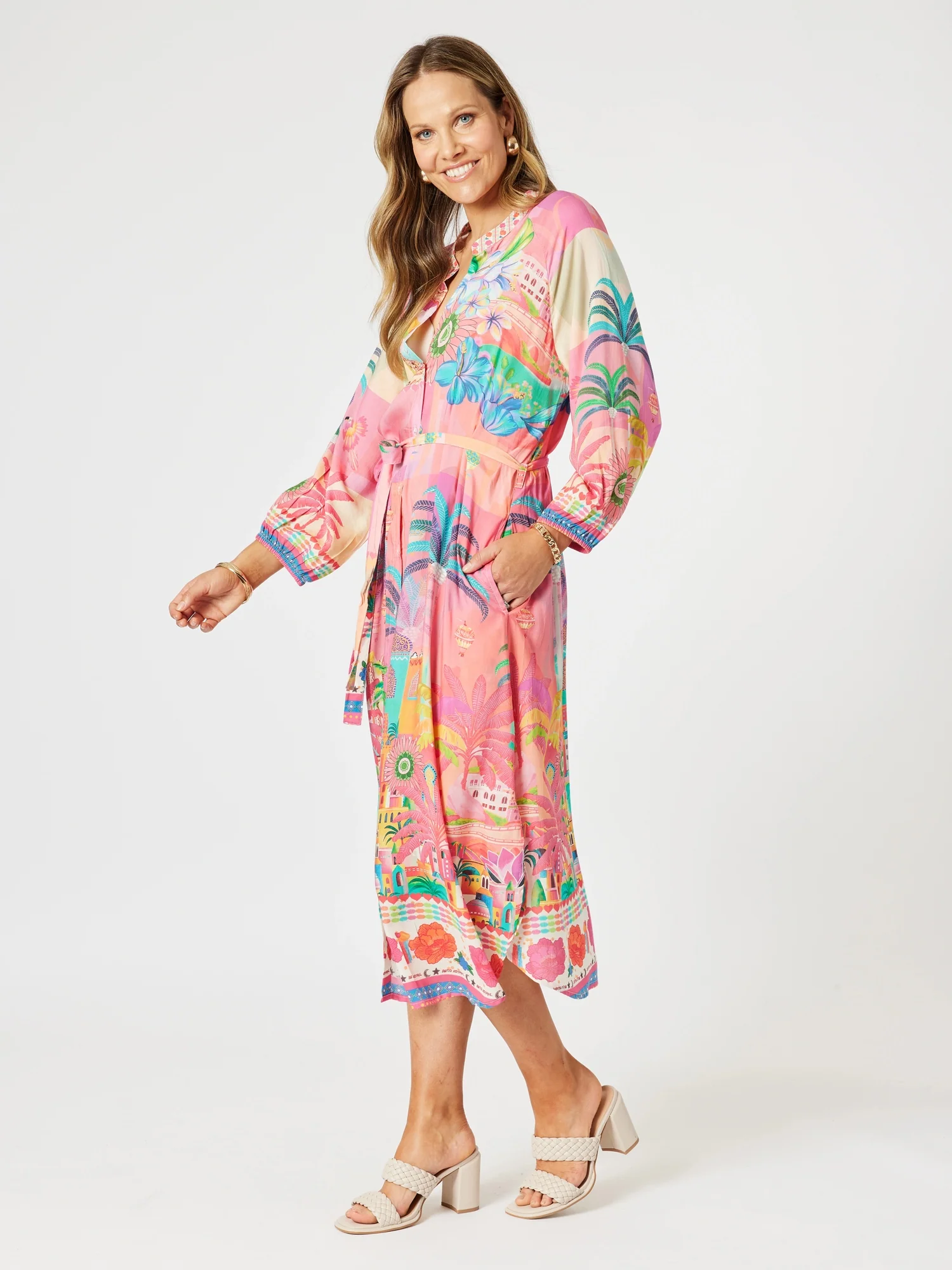 Mandalay Bay Print Dress - Pink/Multi
