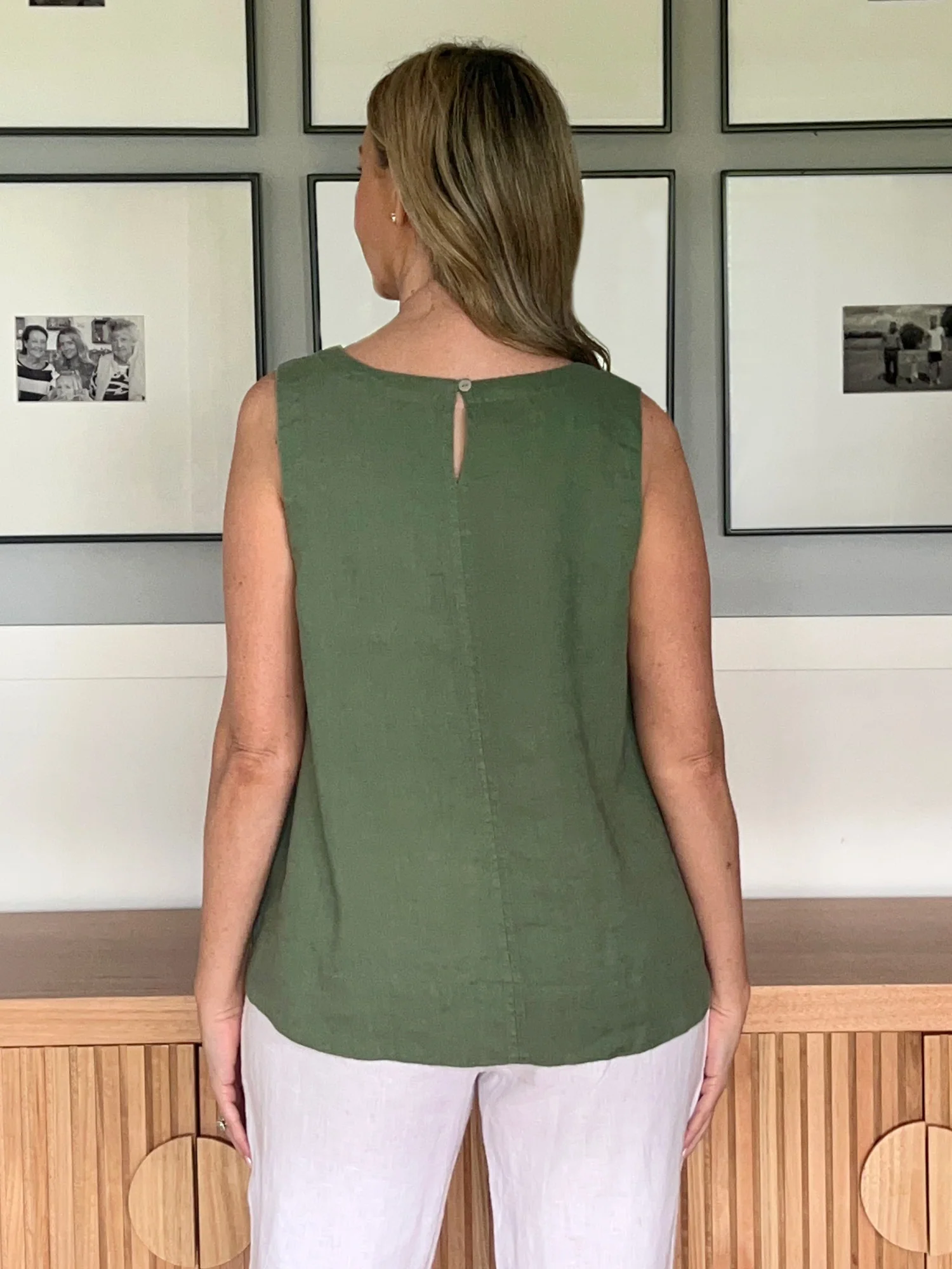 Miley Linen Cami - Khaki