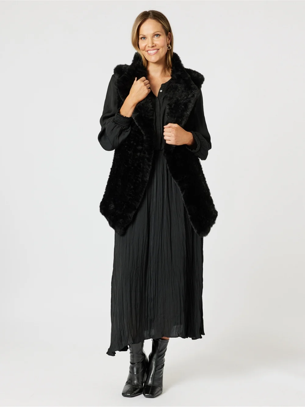 Luxe Crushed Skirt - Black