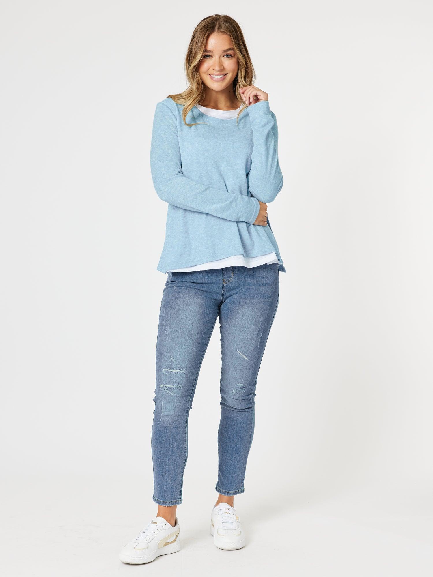 Alice 2 in 1 Knit Top - Blue