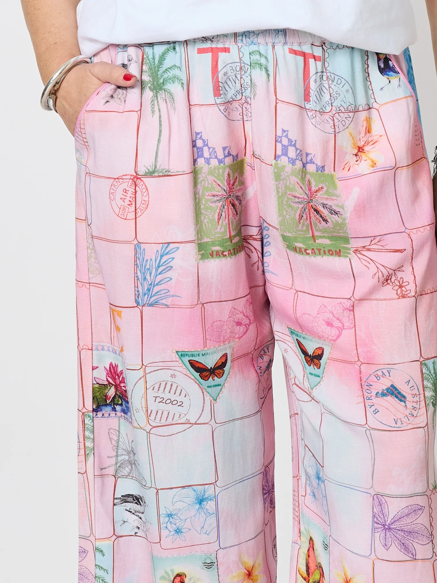 Capri Print Wide Leg Pant - Pastel Multi