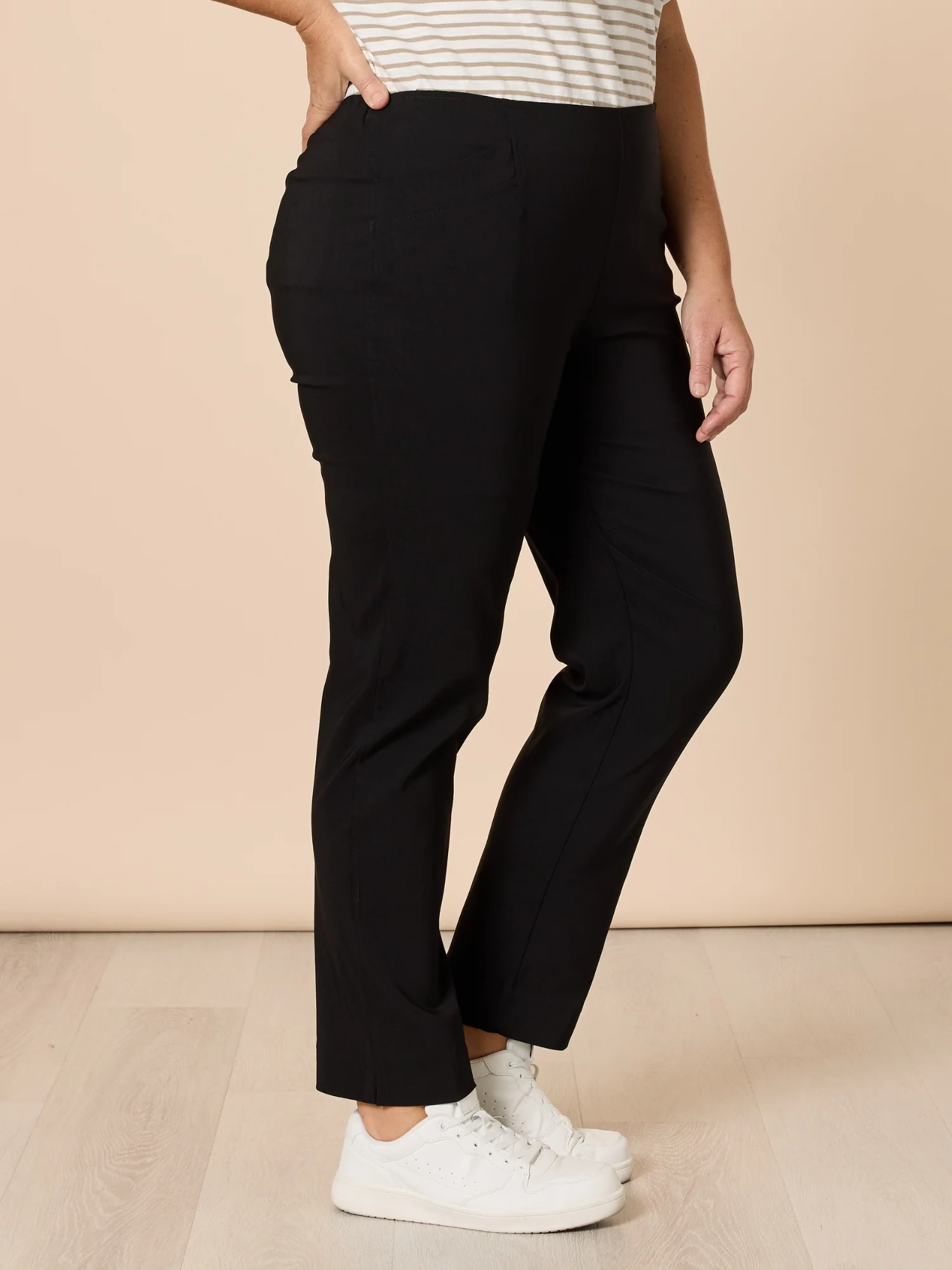 Stretch Full Length Bengaline Pant - Black