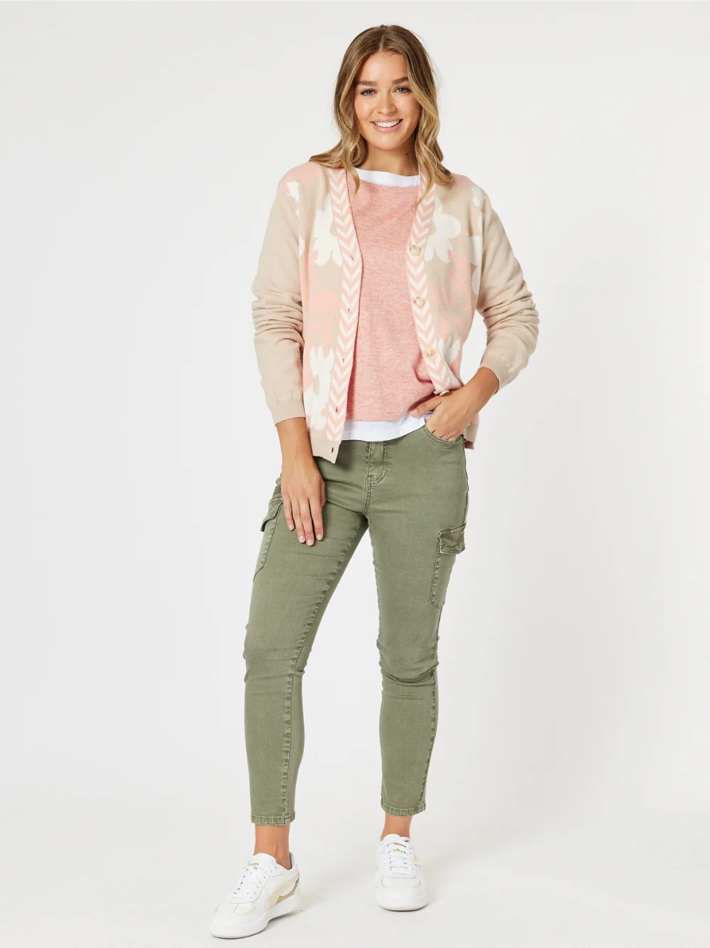 Paige Cargo Slim Leg Jean - Washed Khaki