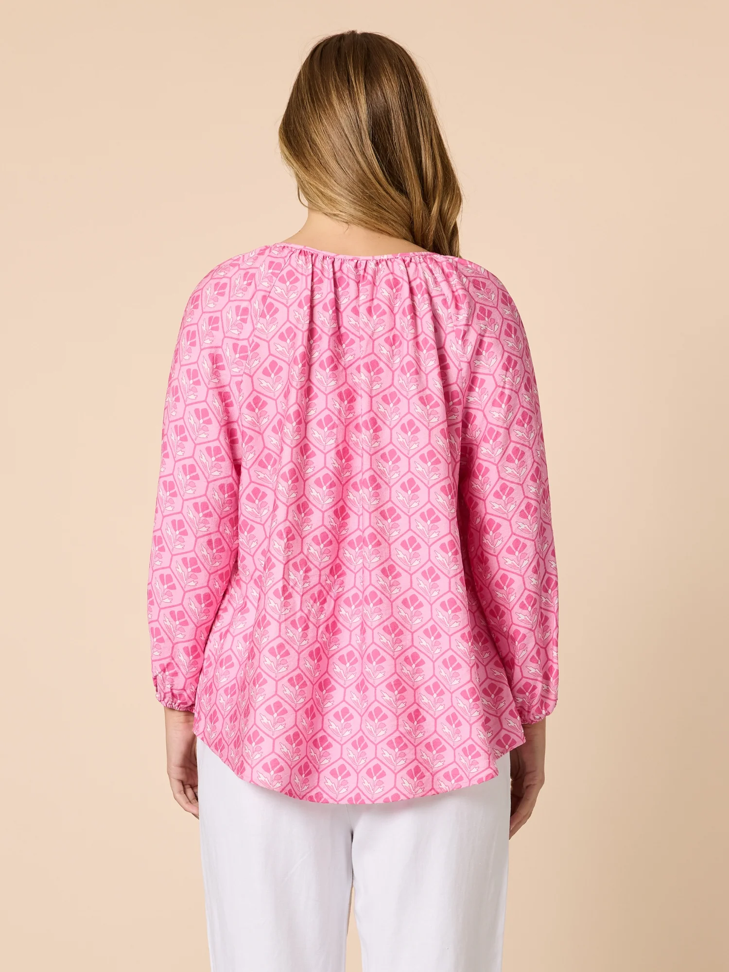 Floral Art Print Top - Pink