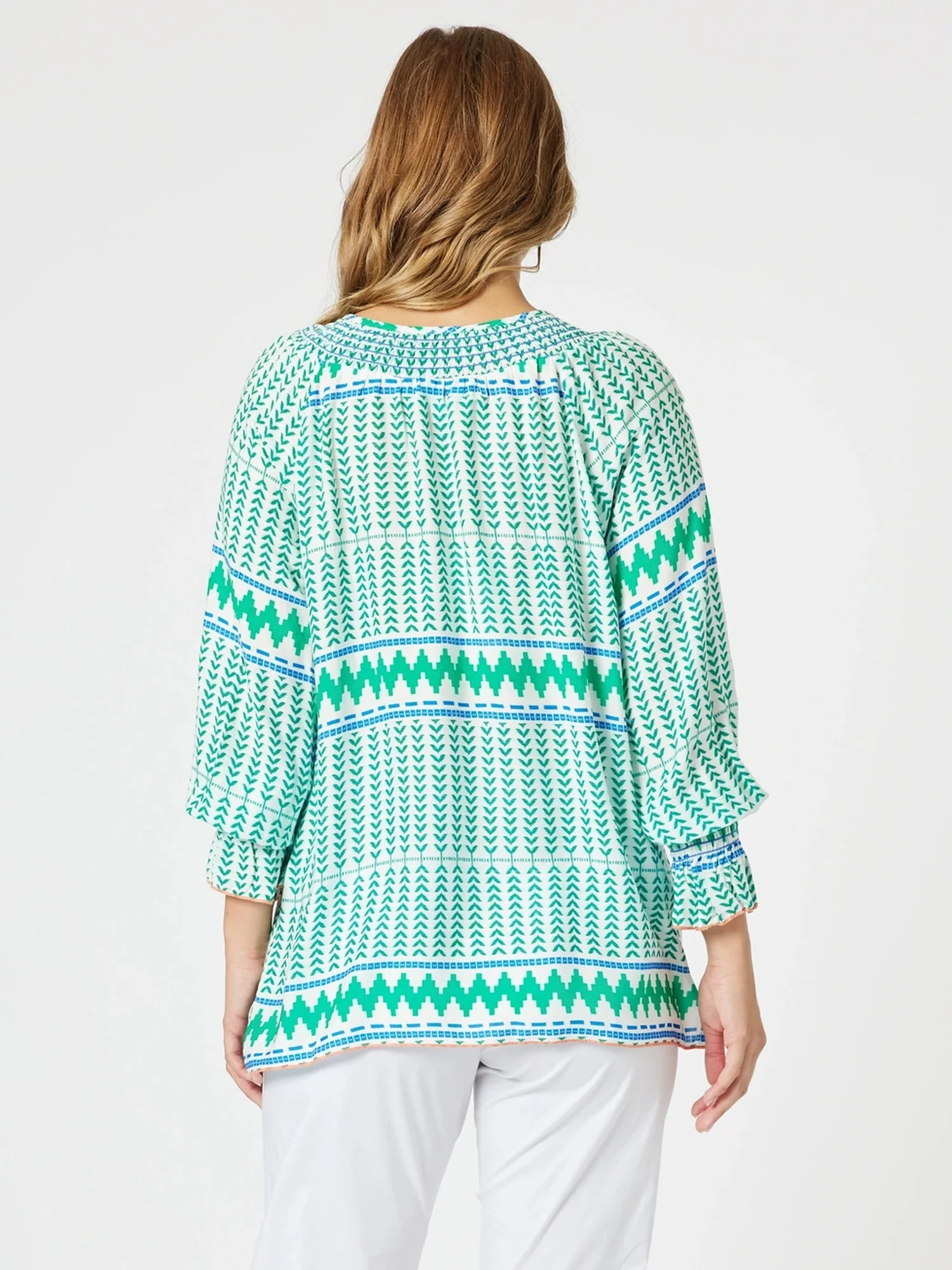 Geo Print Top - Elm Multi